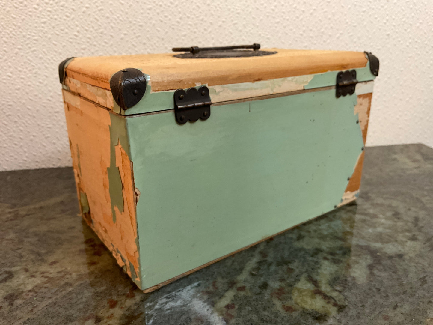 Vintage Wooden Divided Keepsake Box