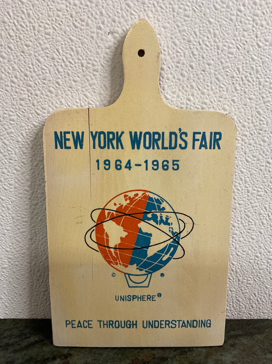 Vintage Wood Cutting Board New York  World’s Fair Souvenir
