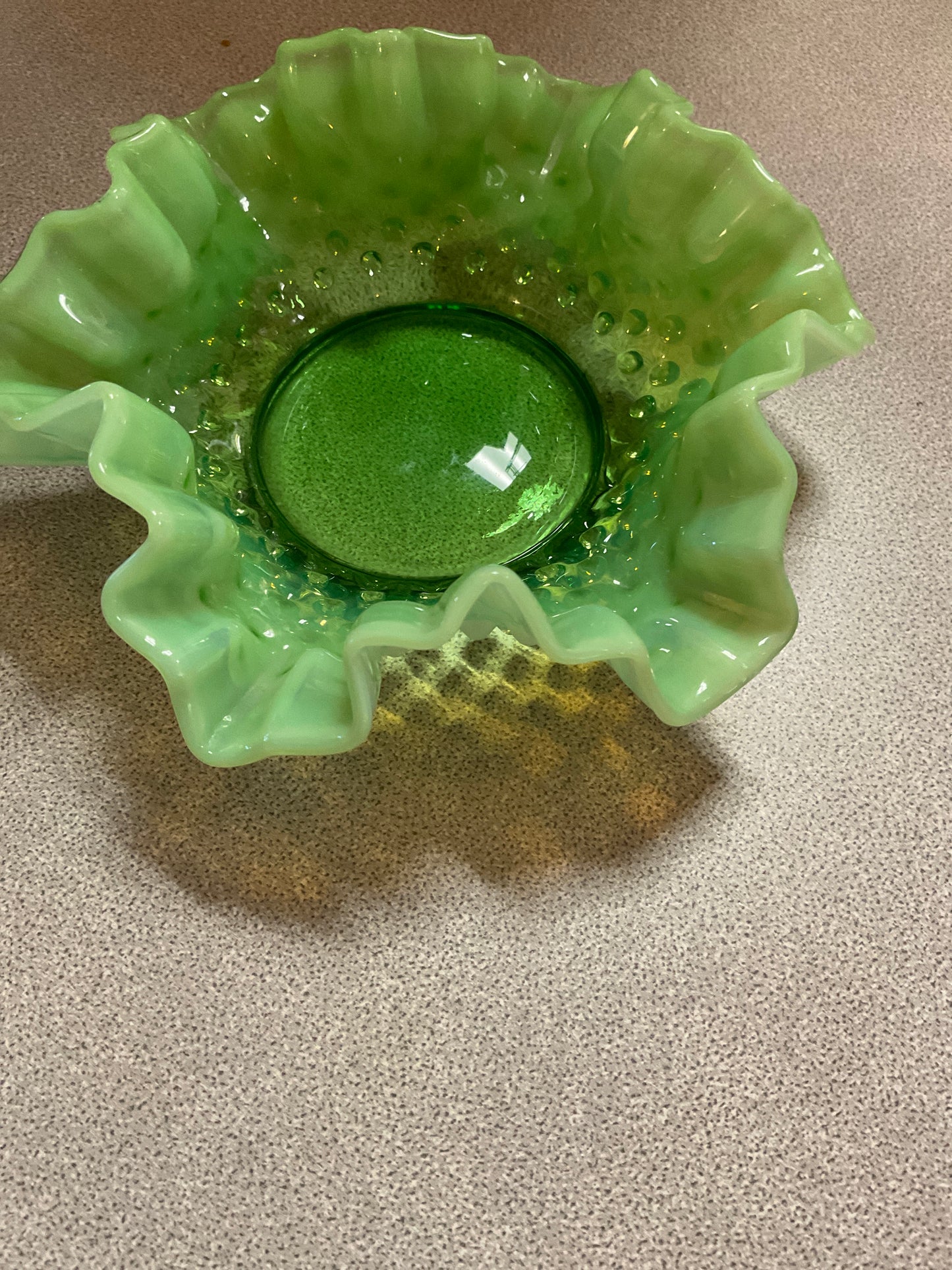 Green Hobnail Bowl