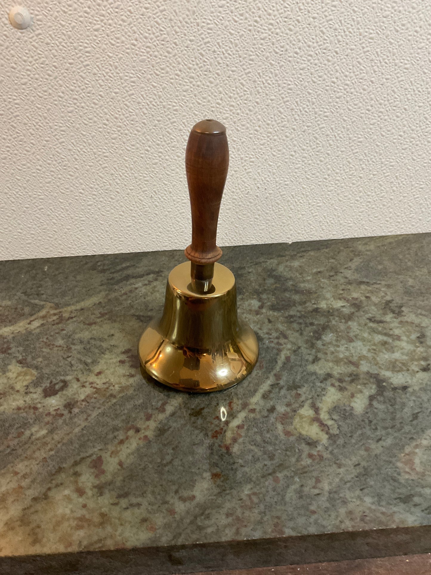 Vintage Brass Bell With Wood Handle