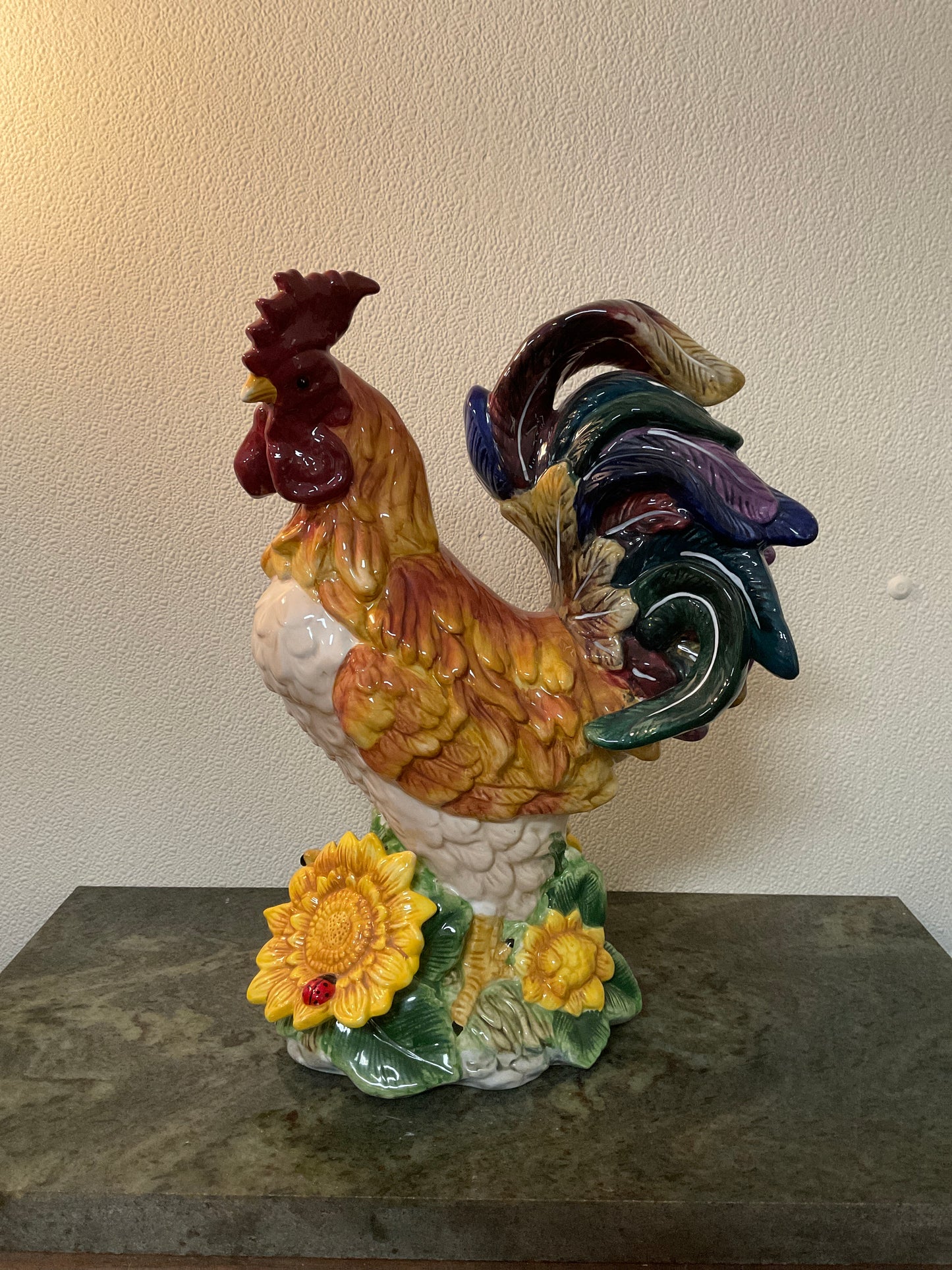 Fine Ceramic Colorful Tuscany Rooster Figurine