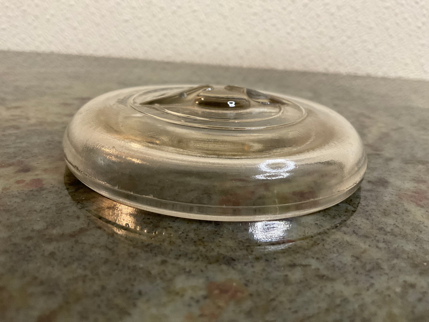 Vtg 3.25” Clear Glass Mason Jar Lid