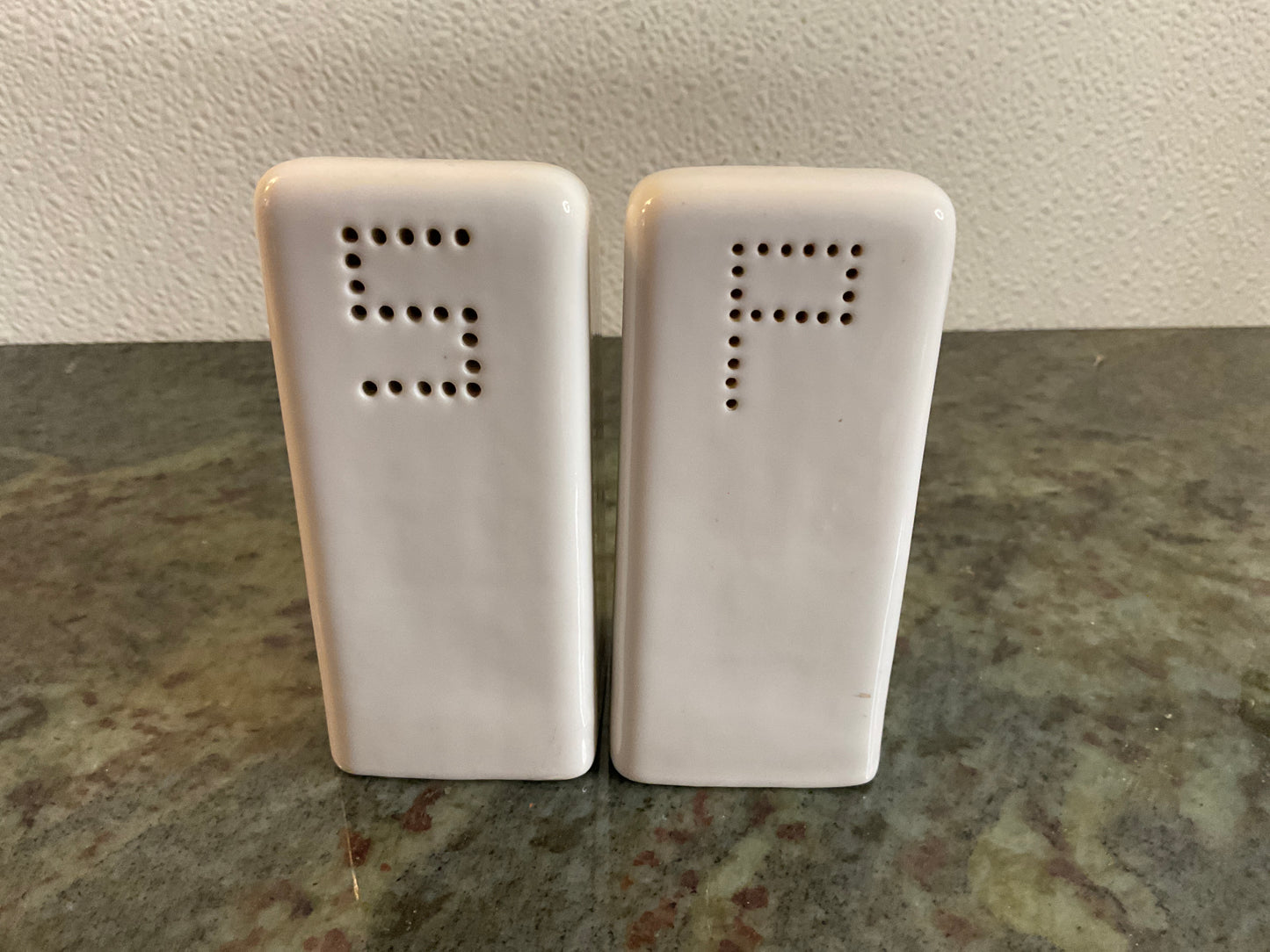 Salt & Pepper White Art Deco Set