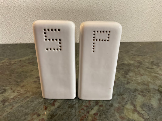 Salt & Pepper White Art Deco Set