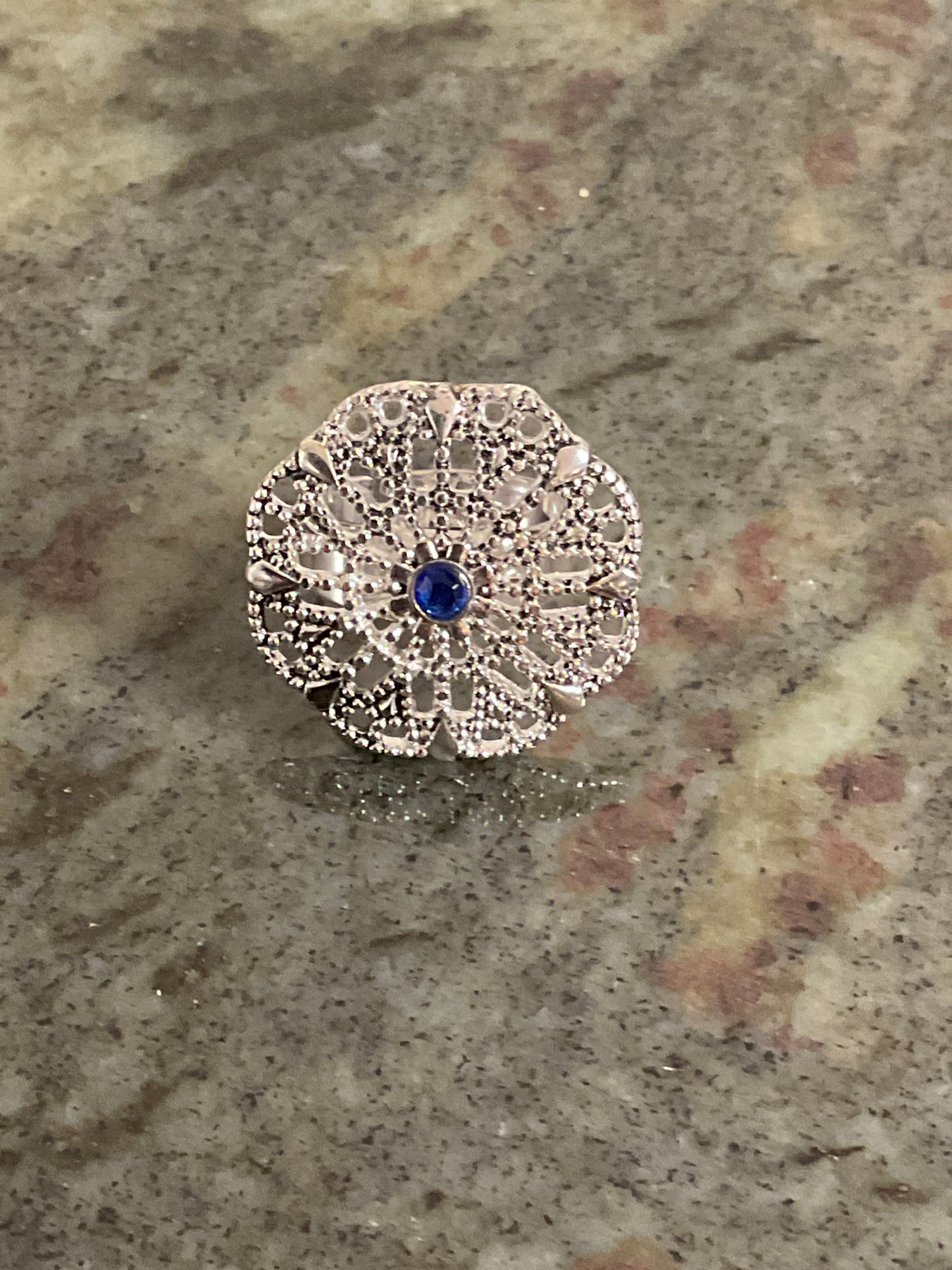 Vintage Silver Toned Adjustable Ring