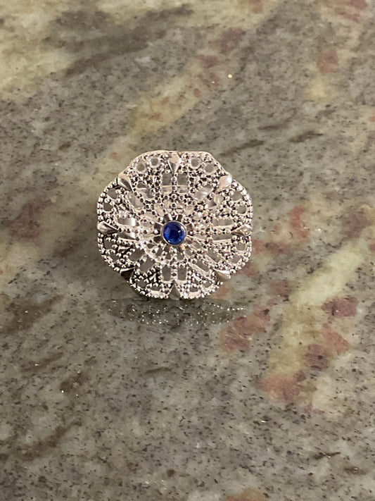 Vintage Silver Toned Adjustable Ring