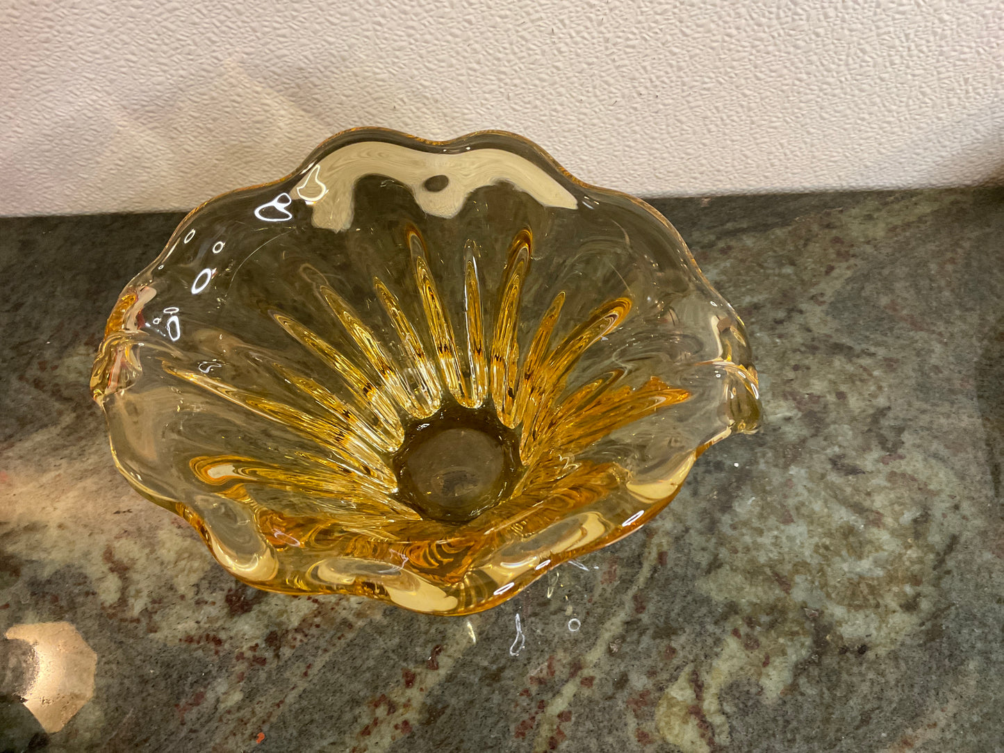 Vintage Amber Glass Vase by Teleflora Gift