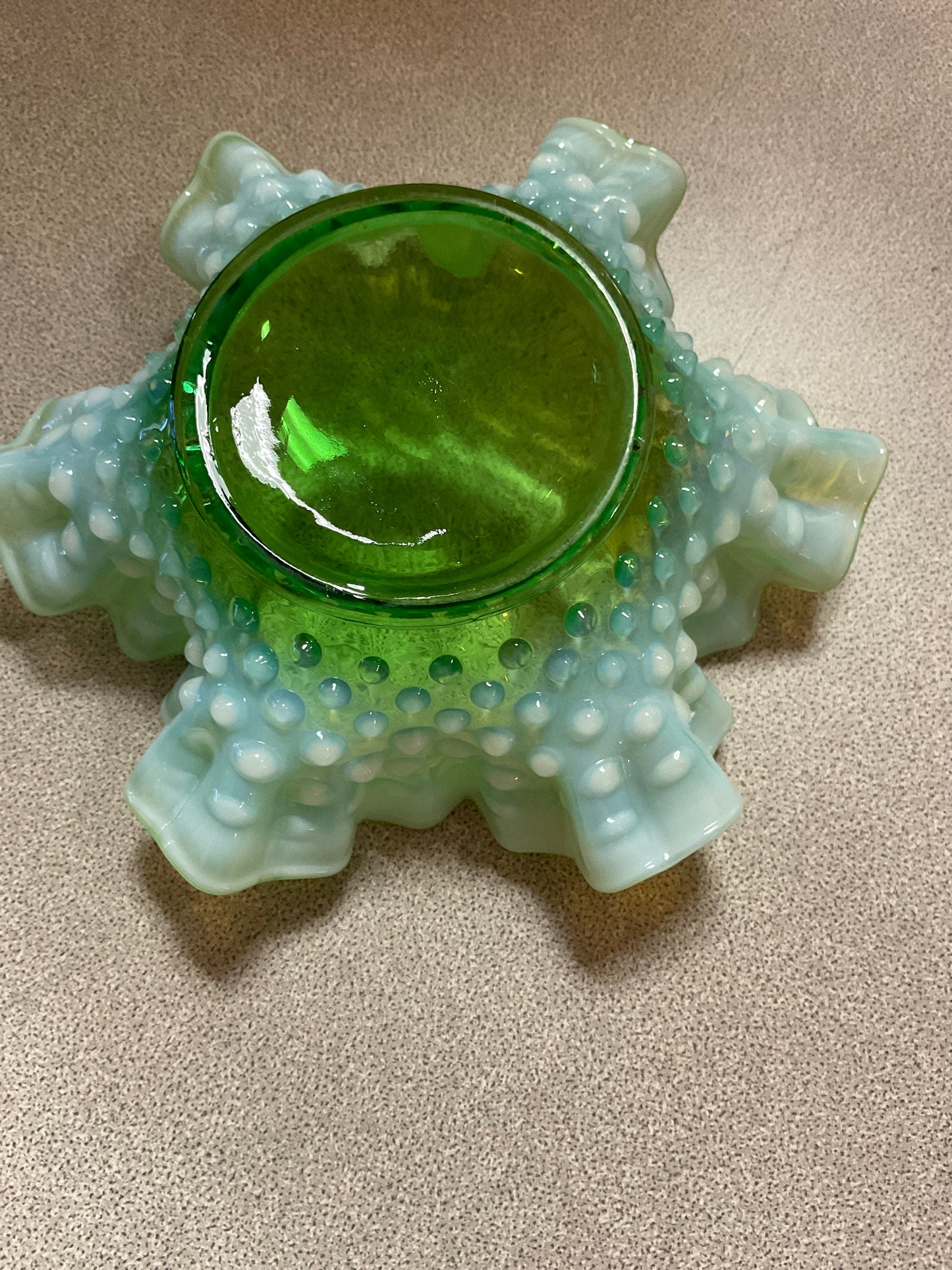 Green Hobnail Bowl