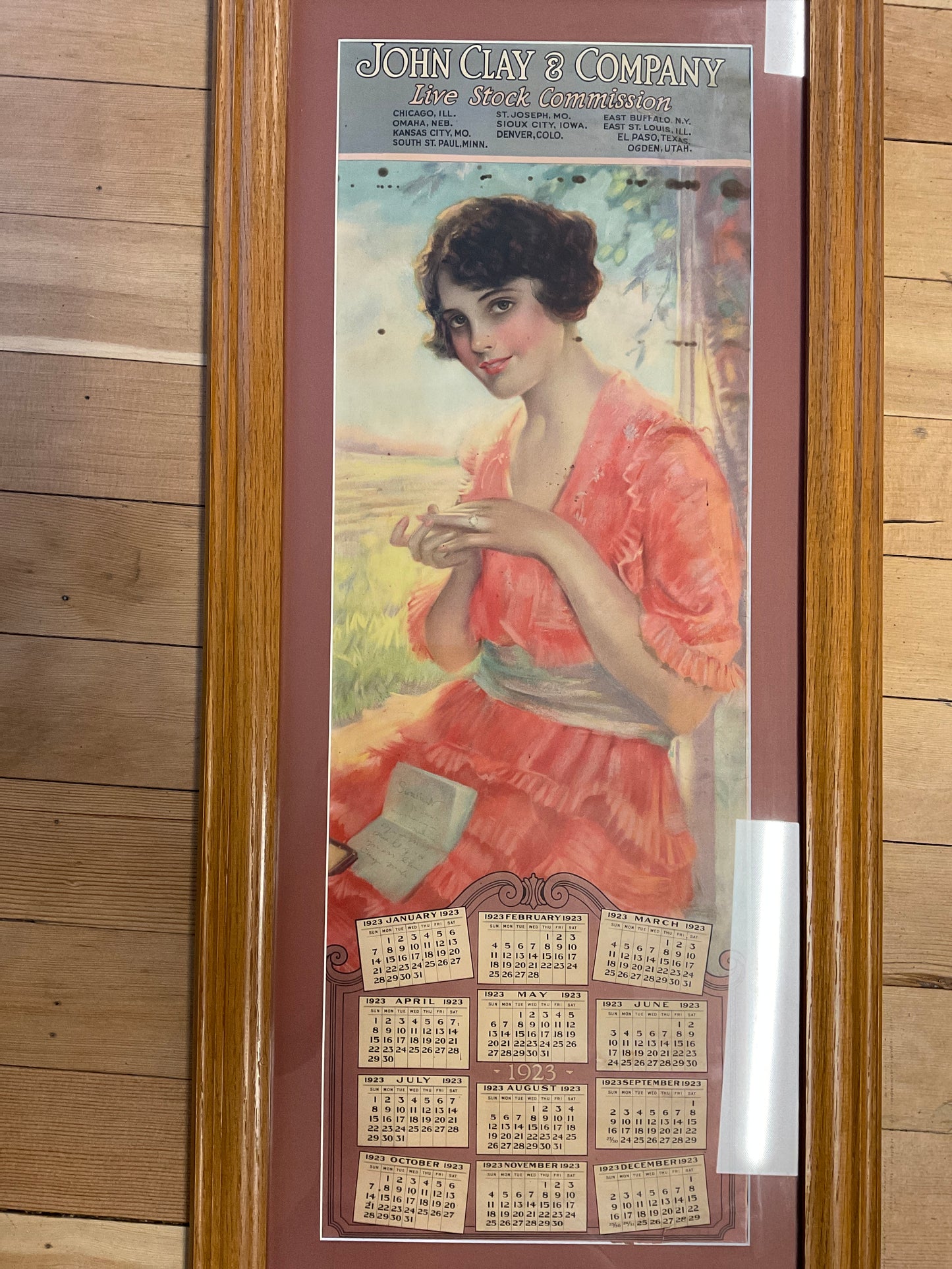 Original 1923 John Clay Company Calendar