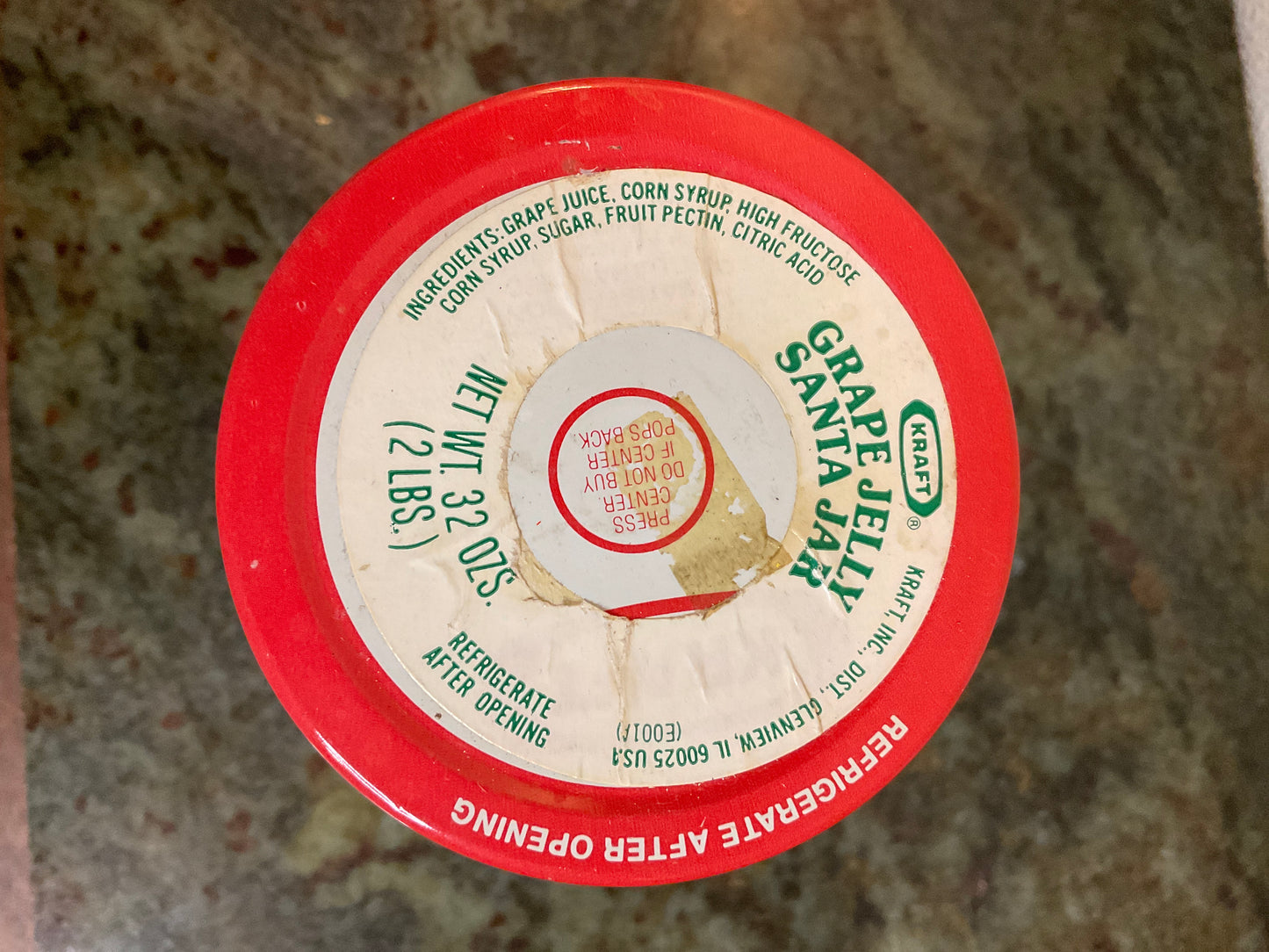 Kraft Grape Jelly Santa Jar