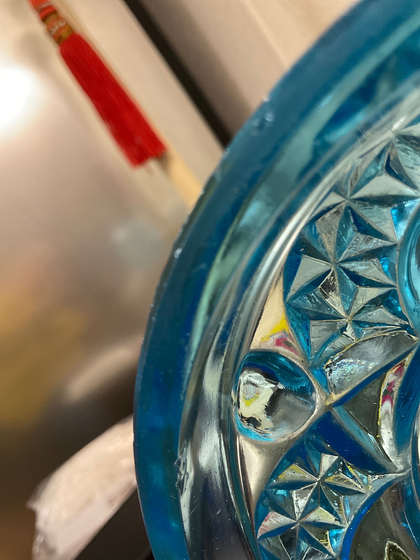 ‘Electric’ Oil Lamp Blue Glass