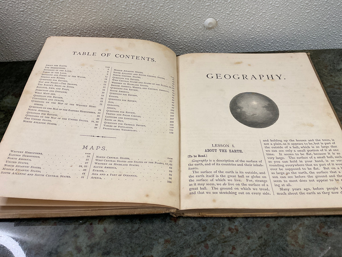Antique 1877 Harper’s Introductory Geography