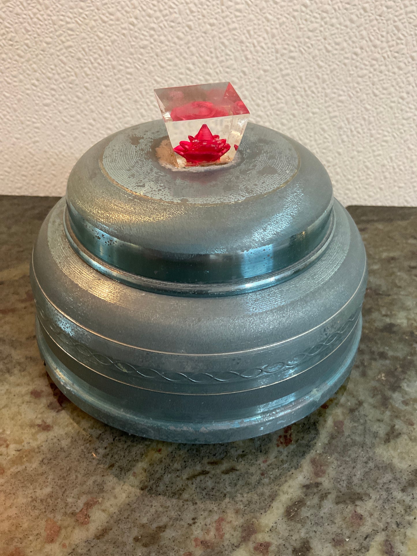 Vintage Powder Puff Holder Music Box