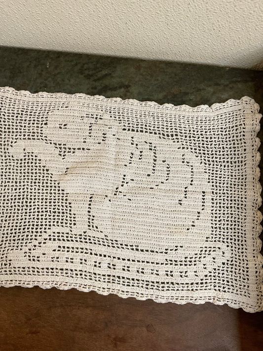 Hand crocheted Cat Doily
