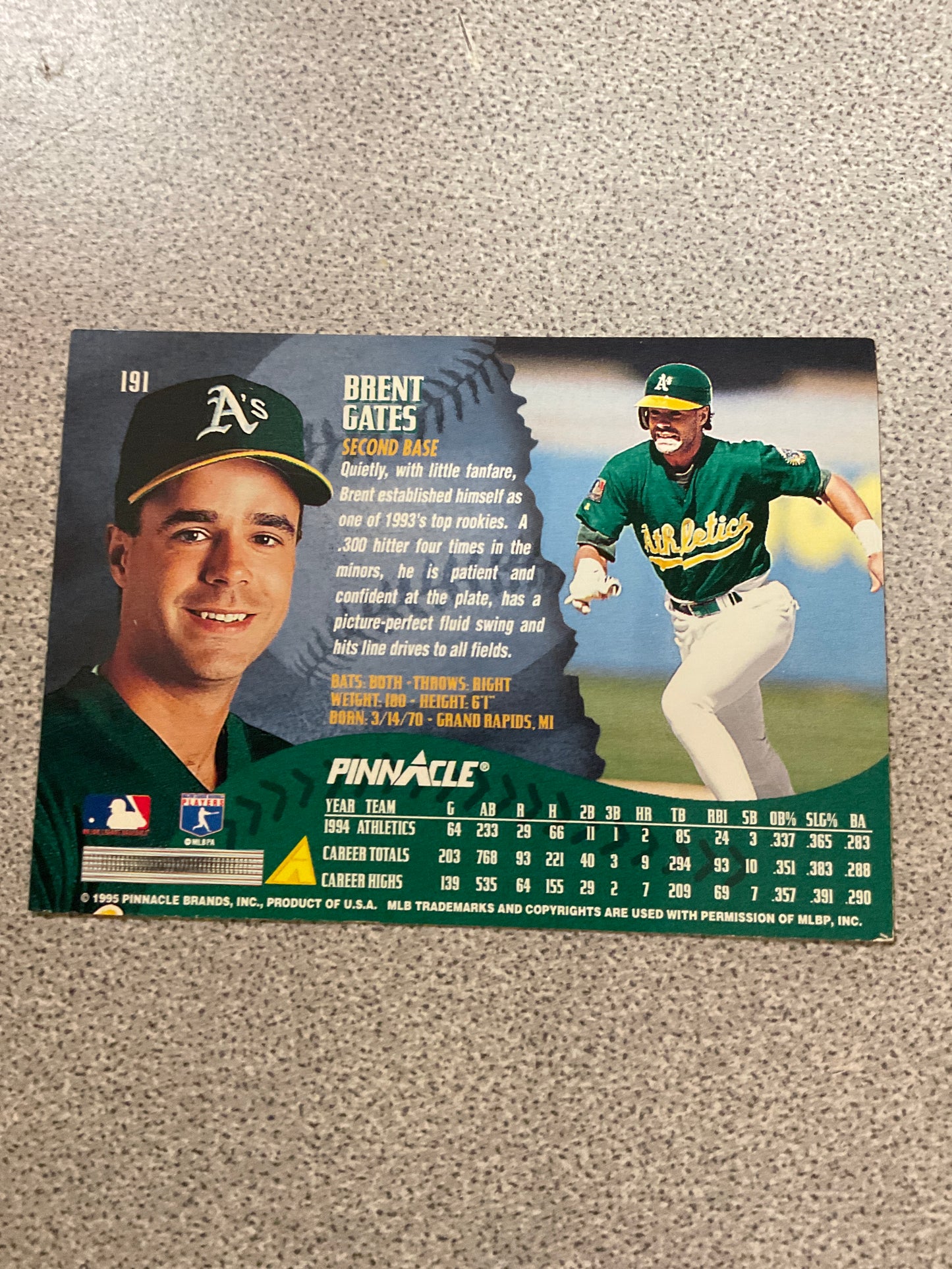 Baseball Card Brent Gate