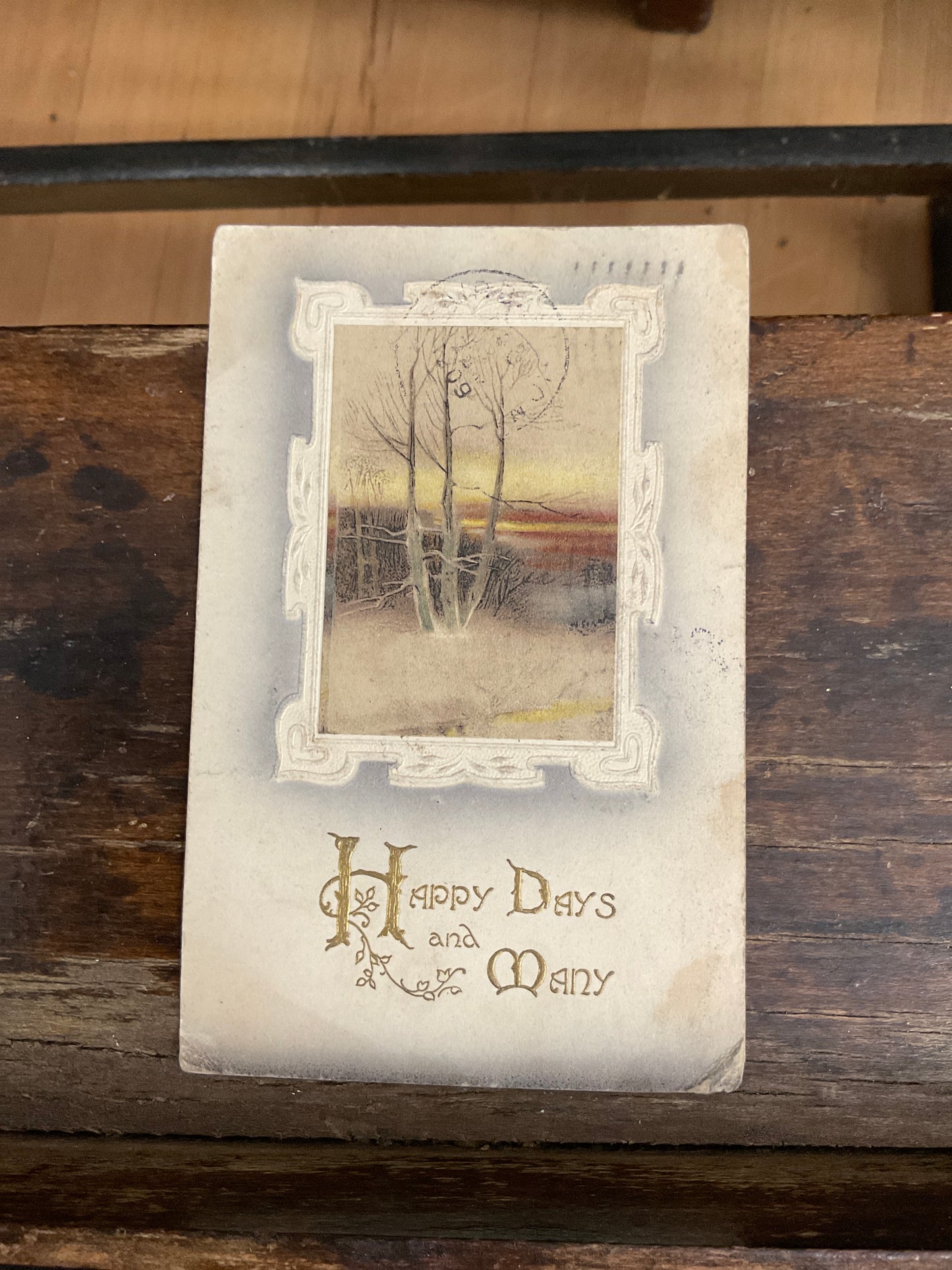 Antique Post Card- Happy days