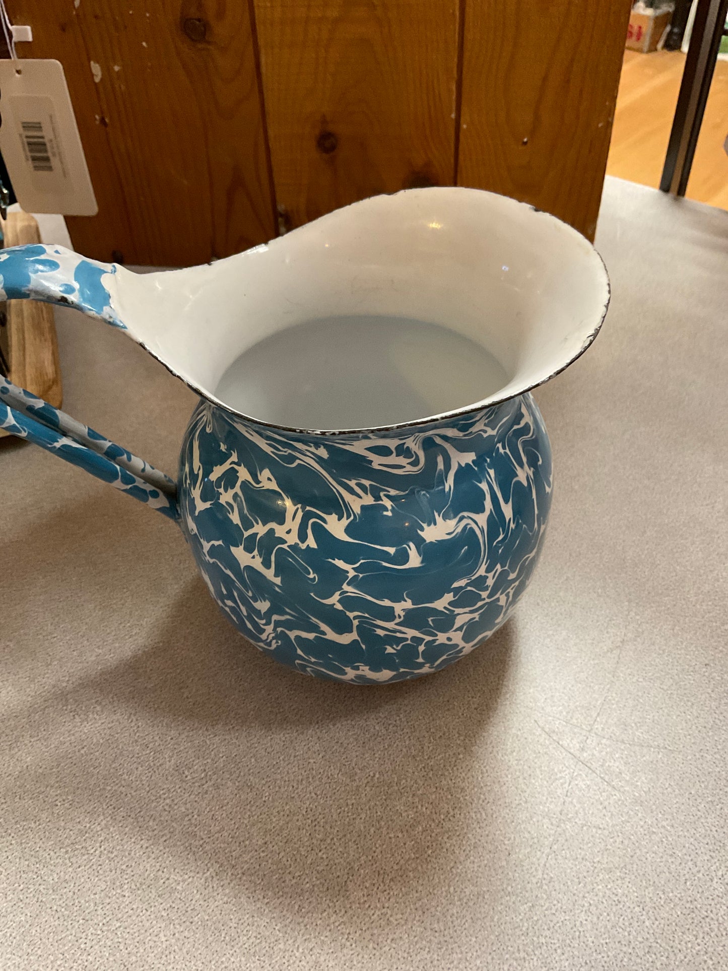 Blue & White Swirled Pitcher