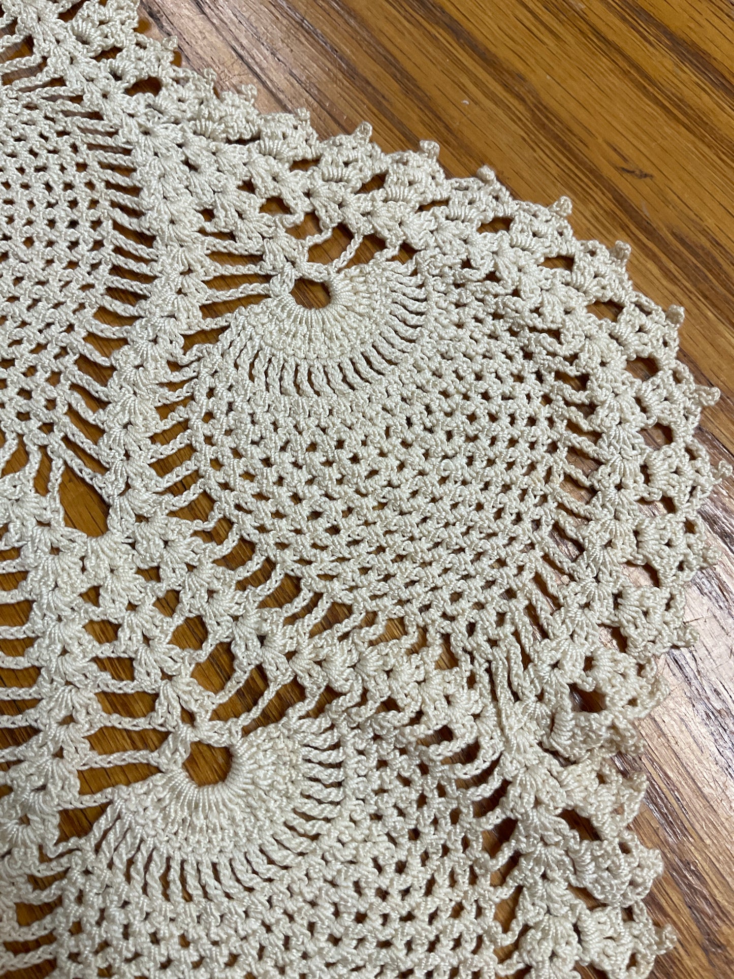 Fan motif Doily 12” X 11”