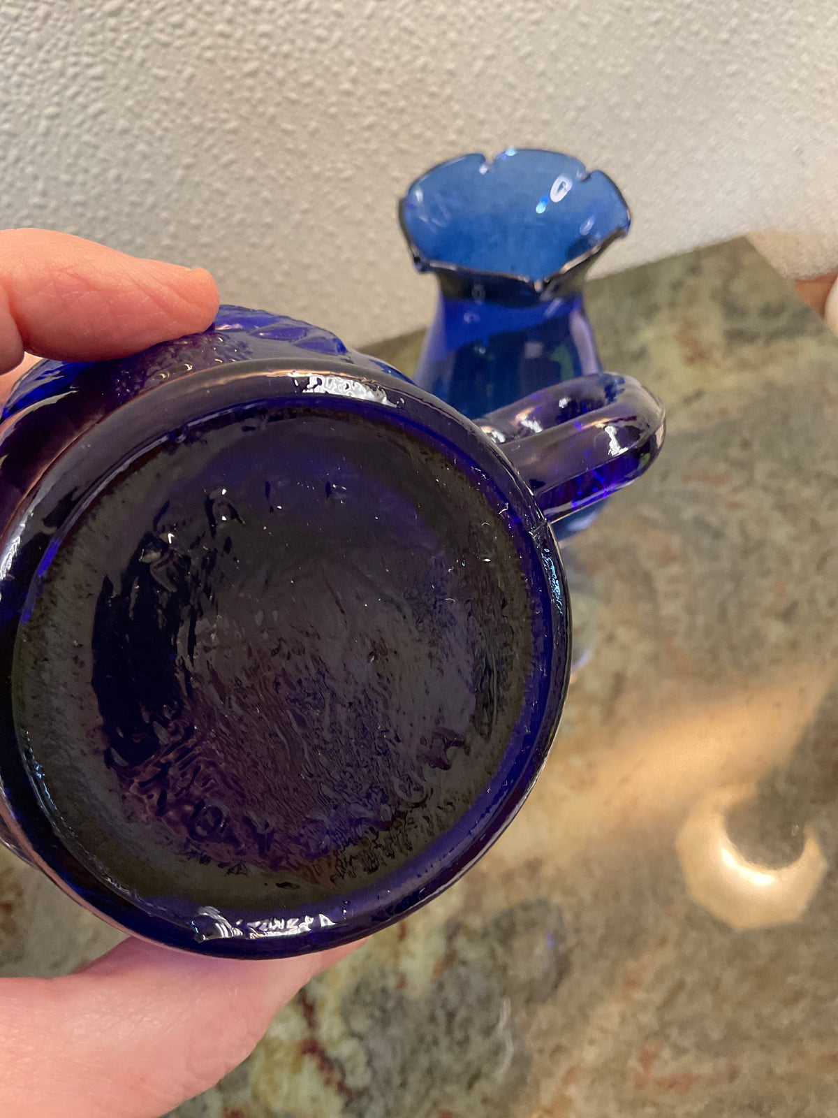 Cobalt Blue Miniature Oil Lamp