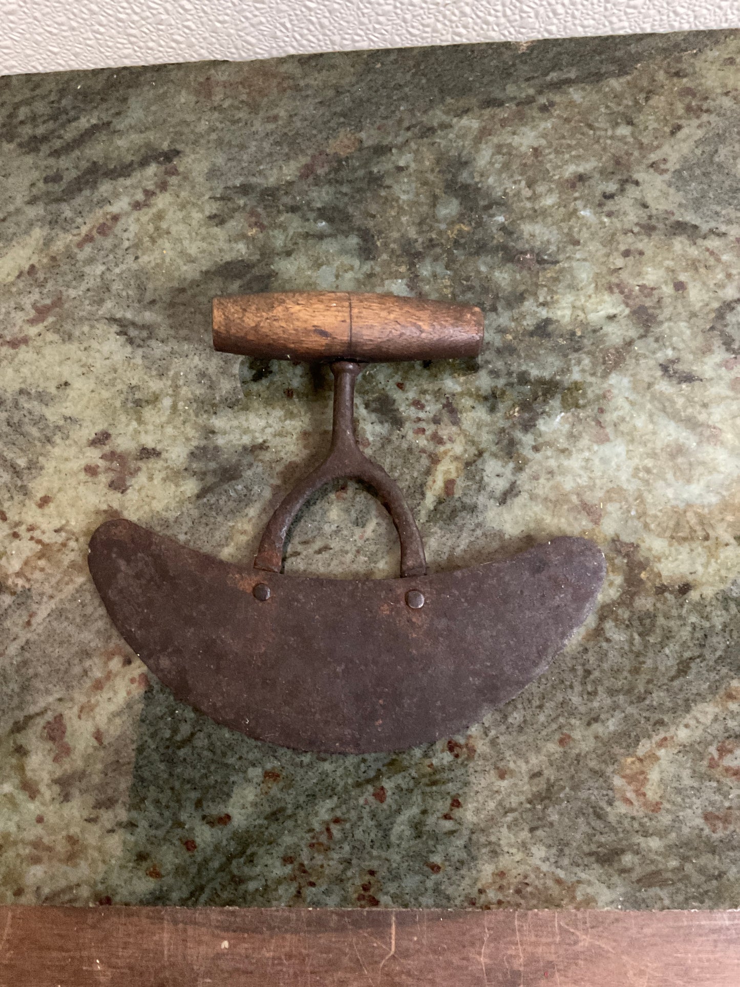 Vintage Metal Chopper with Wood Handle
