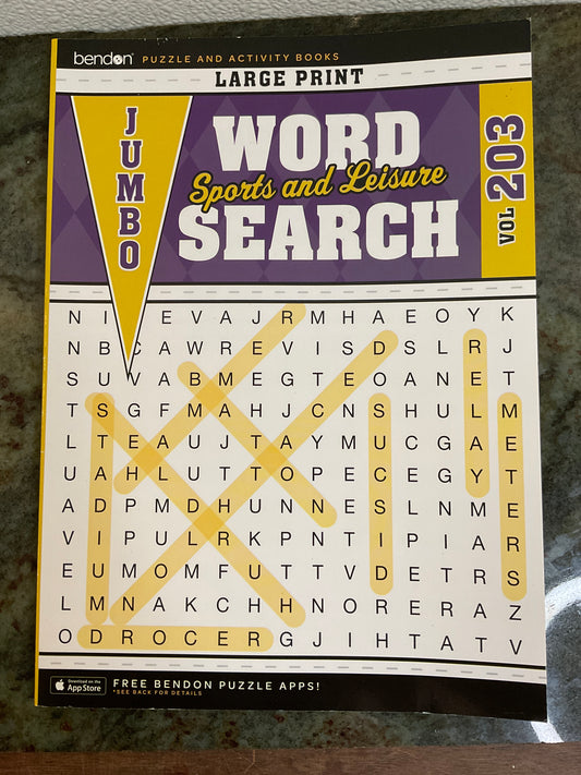 Jumbo Large Print Word Search Sports and Leisure