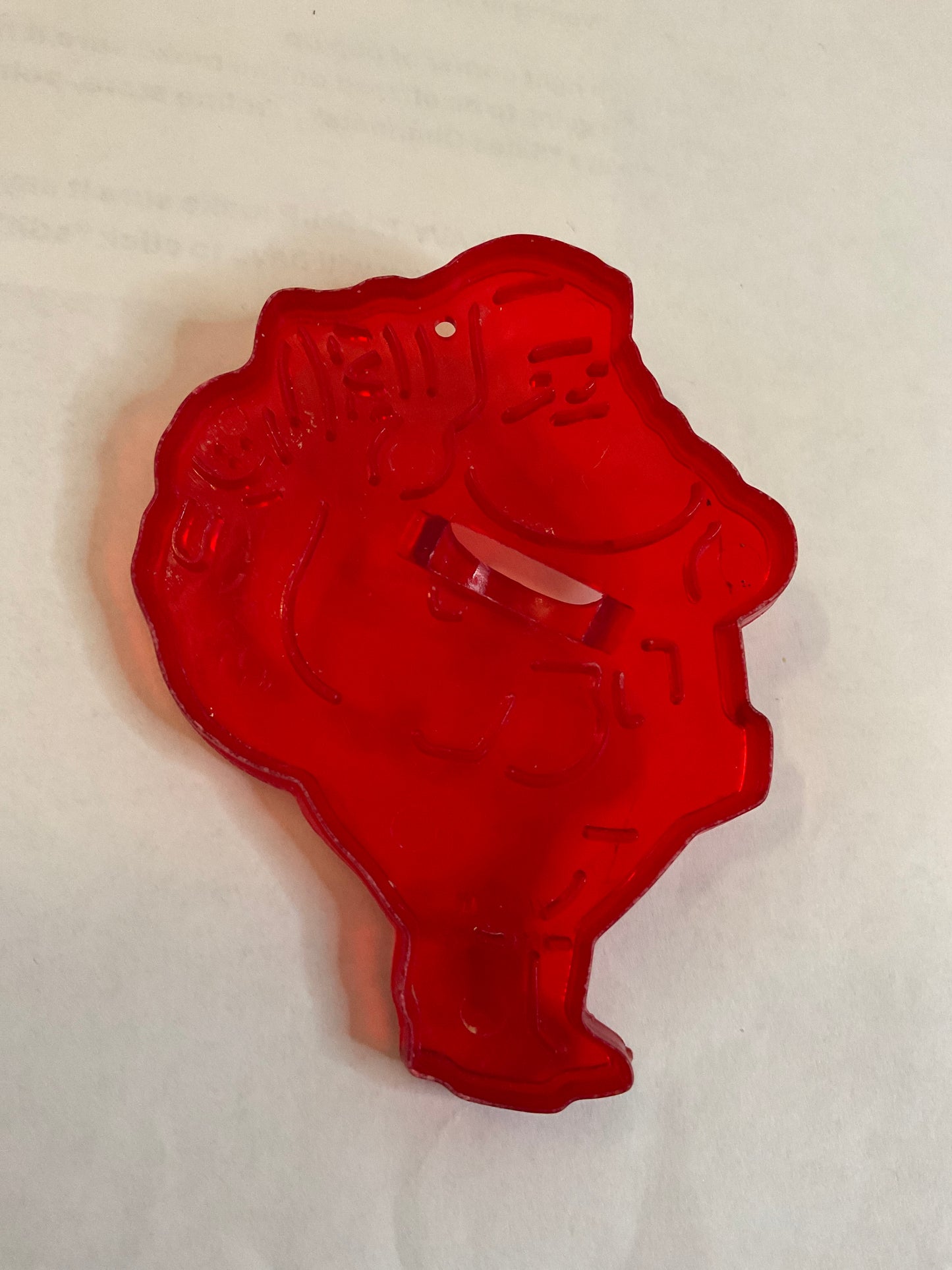 Red Plastic Santa w/Toy Bag Cookie Cutter