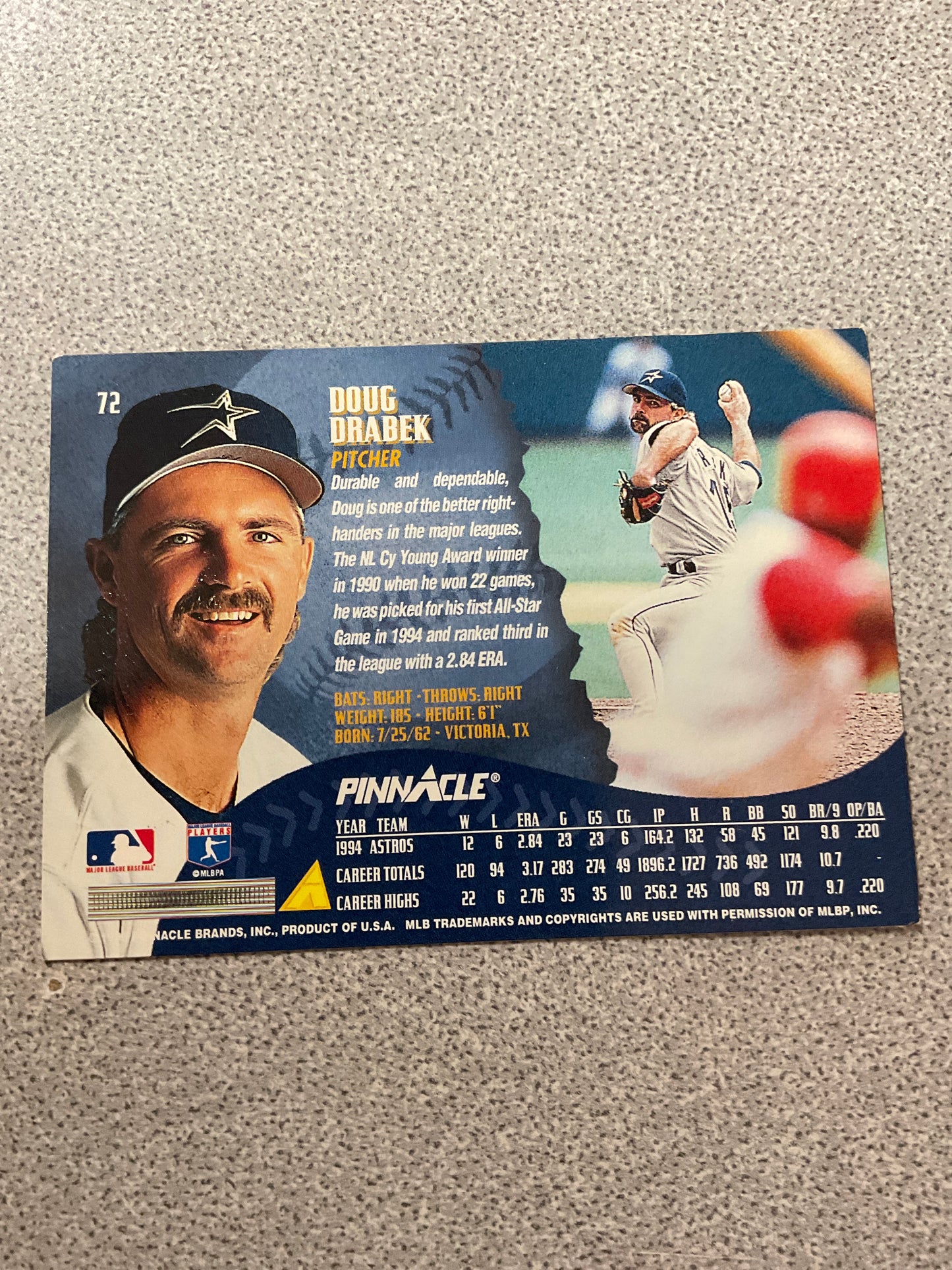 Baseball Card Doug Drabek