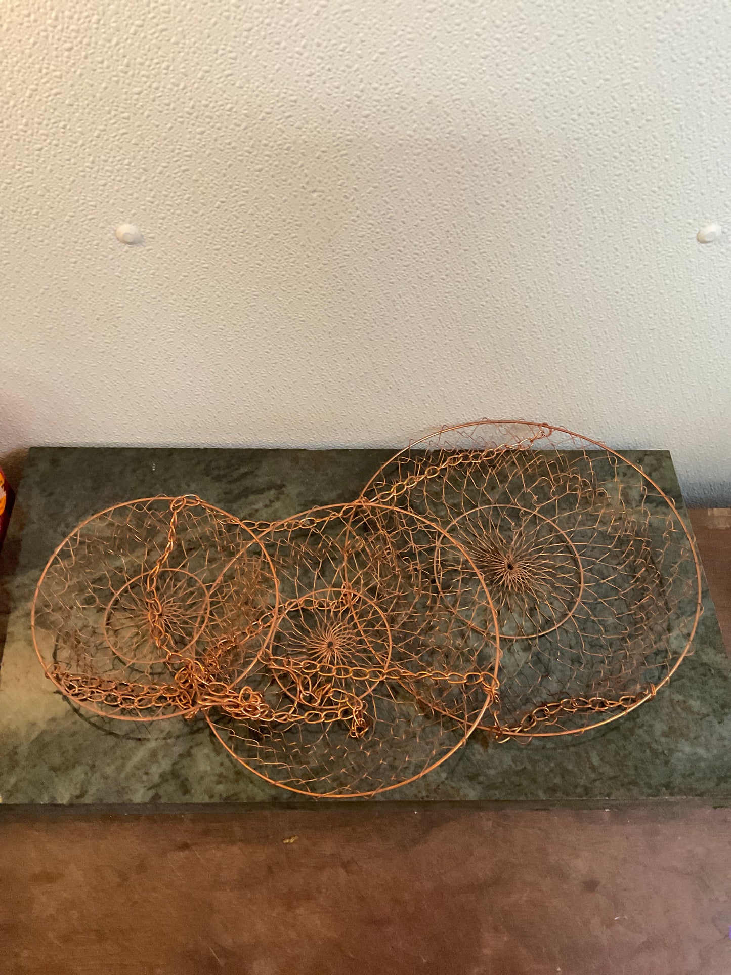 3-Tier Copper Finish Wire Basket