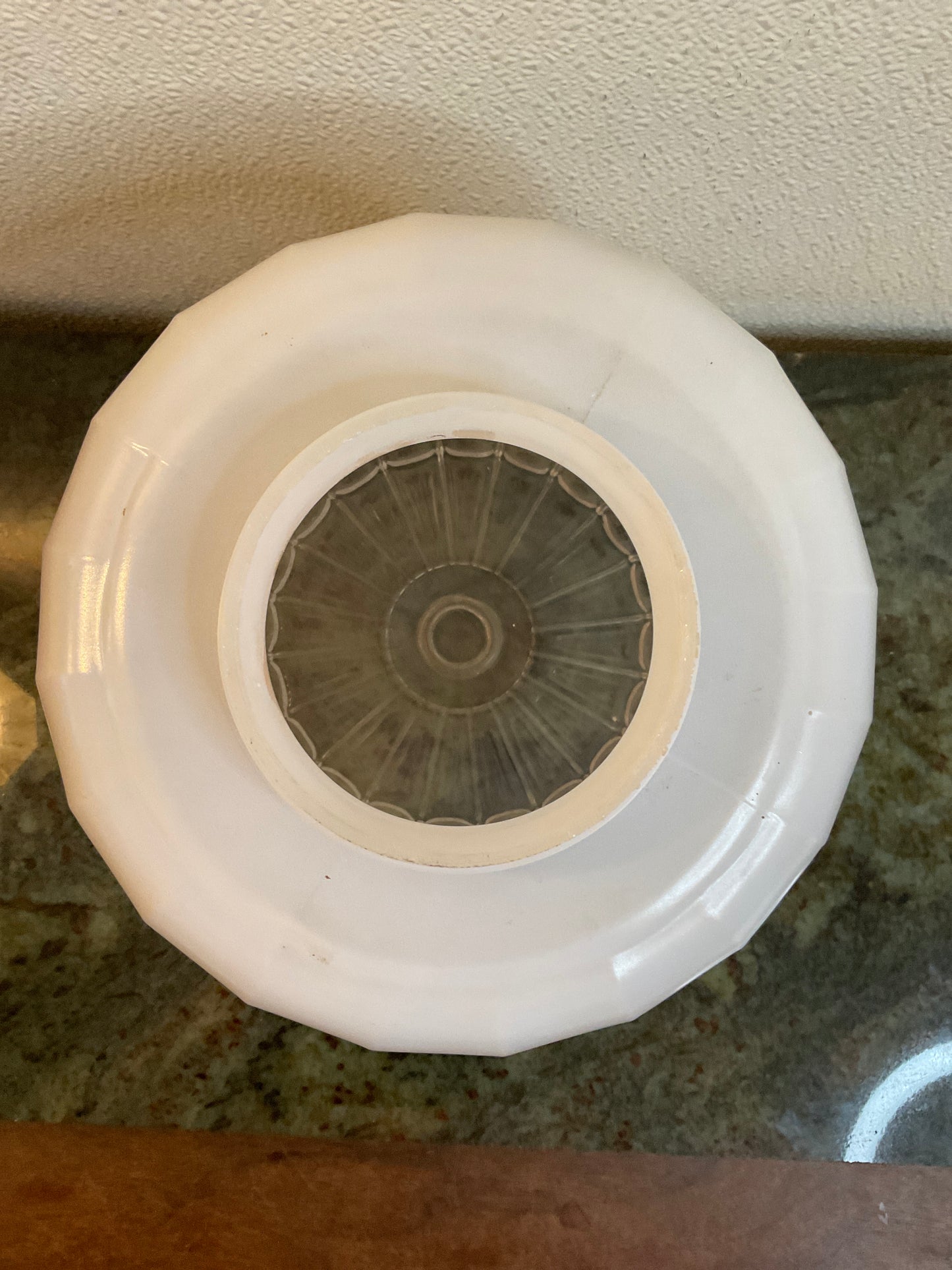 Art Deco Frosted/Clear Glass Lamp Shade