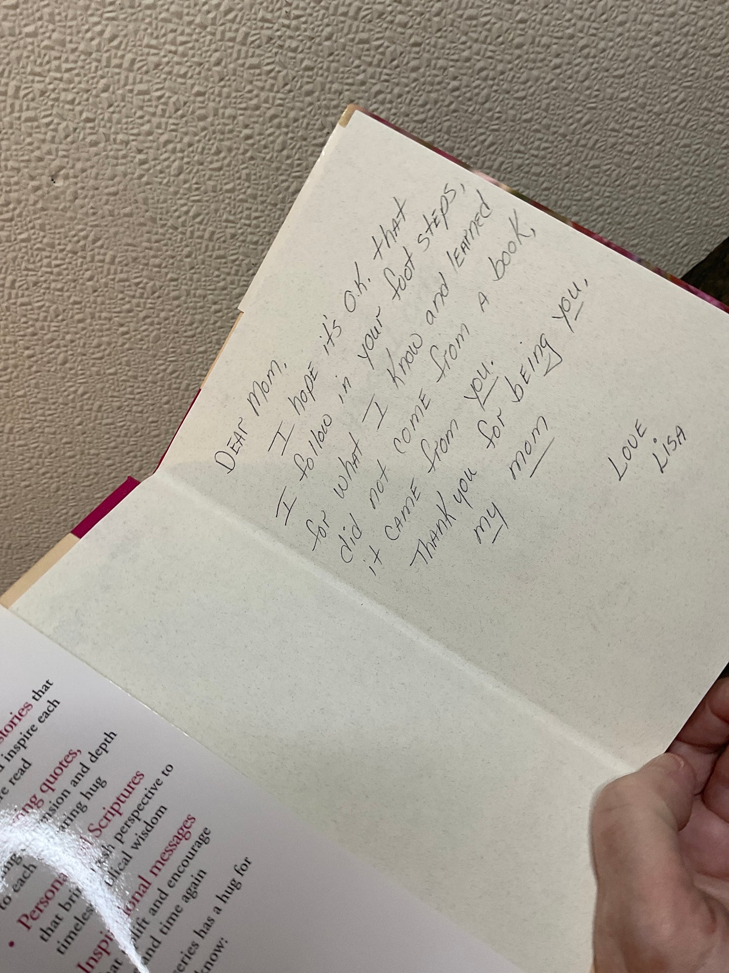 Book ‘Hugs for Mom’ 1997