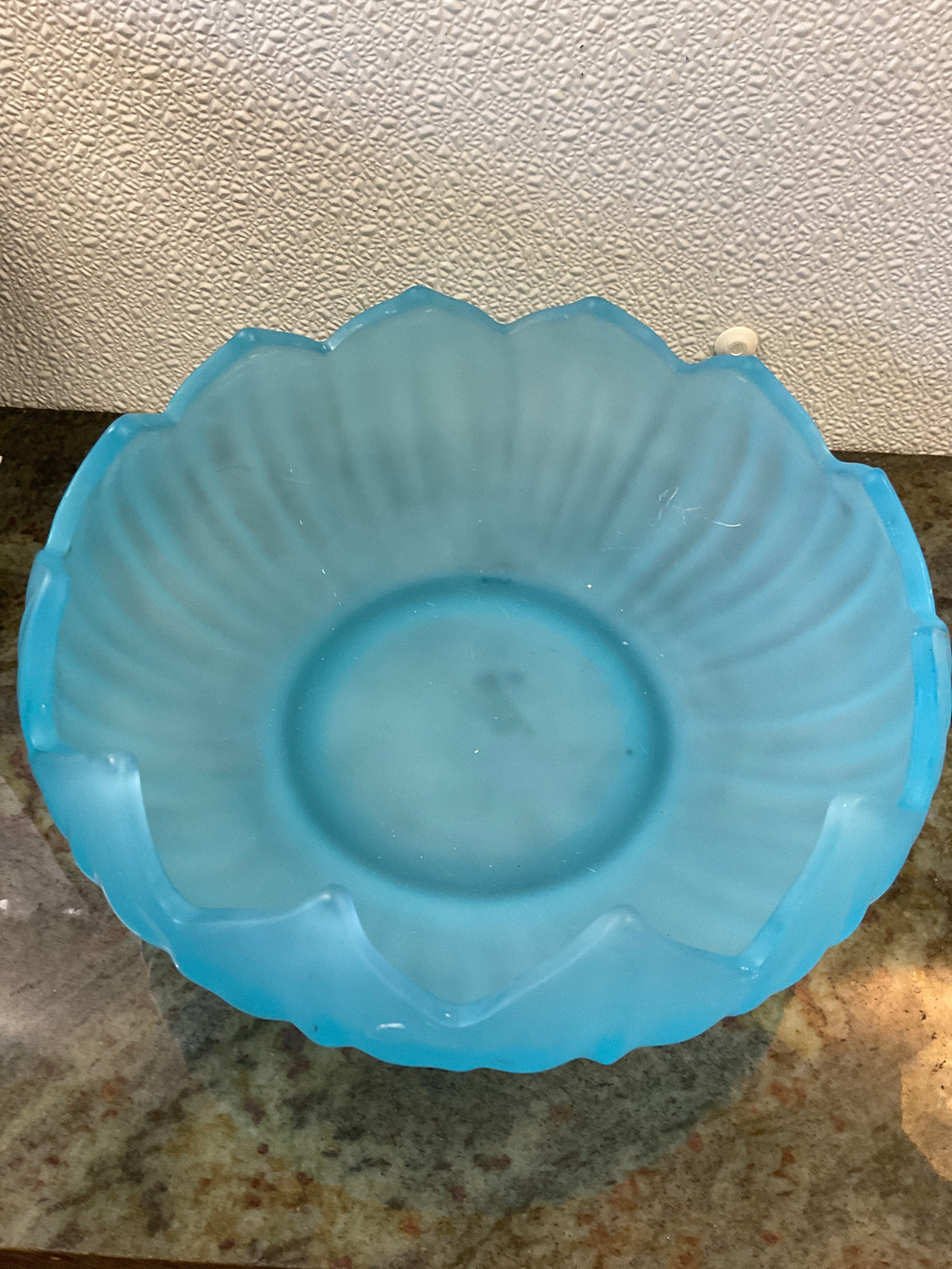Vintage West Moreland Frosted Blue Glass Bowl