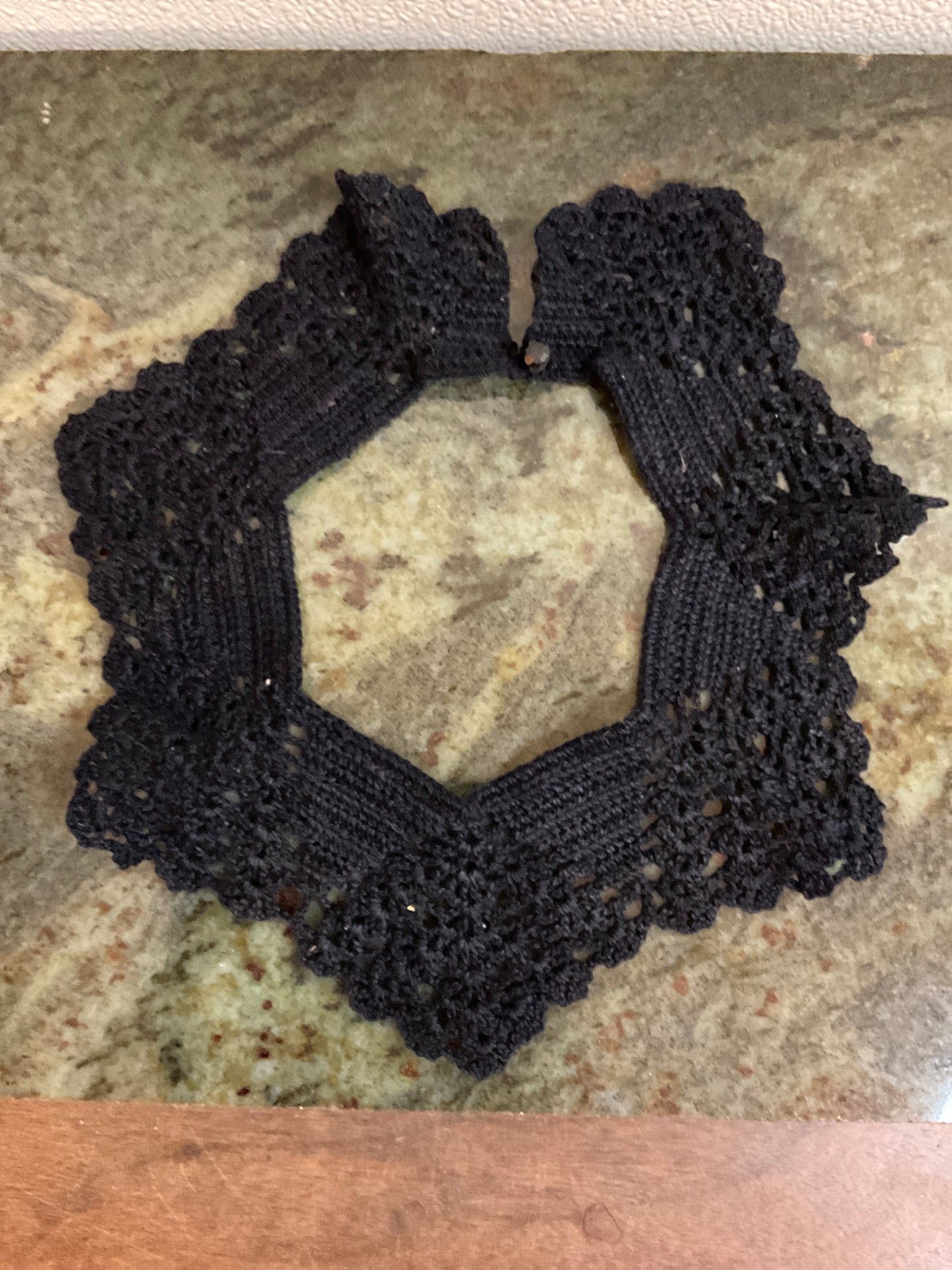 Victorian Style Black Crochet Collar