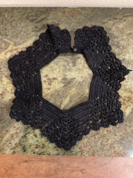 Victorian Style Black Crochet Collar
