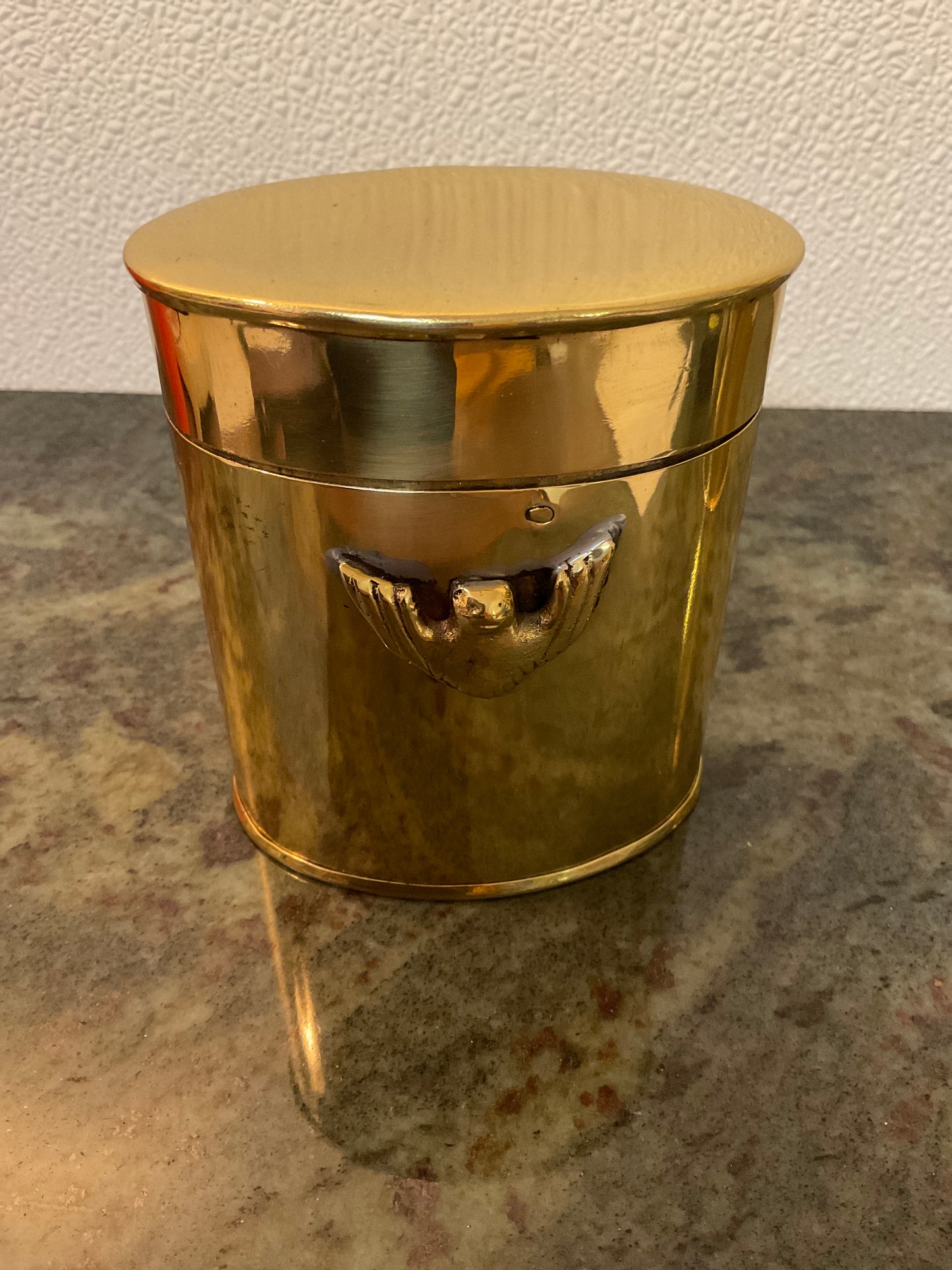 Brass Trinket Canister with/ Phoenix Emblem