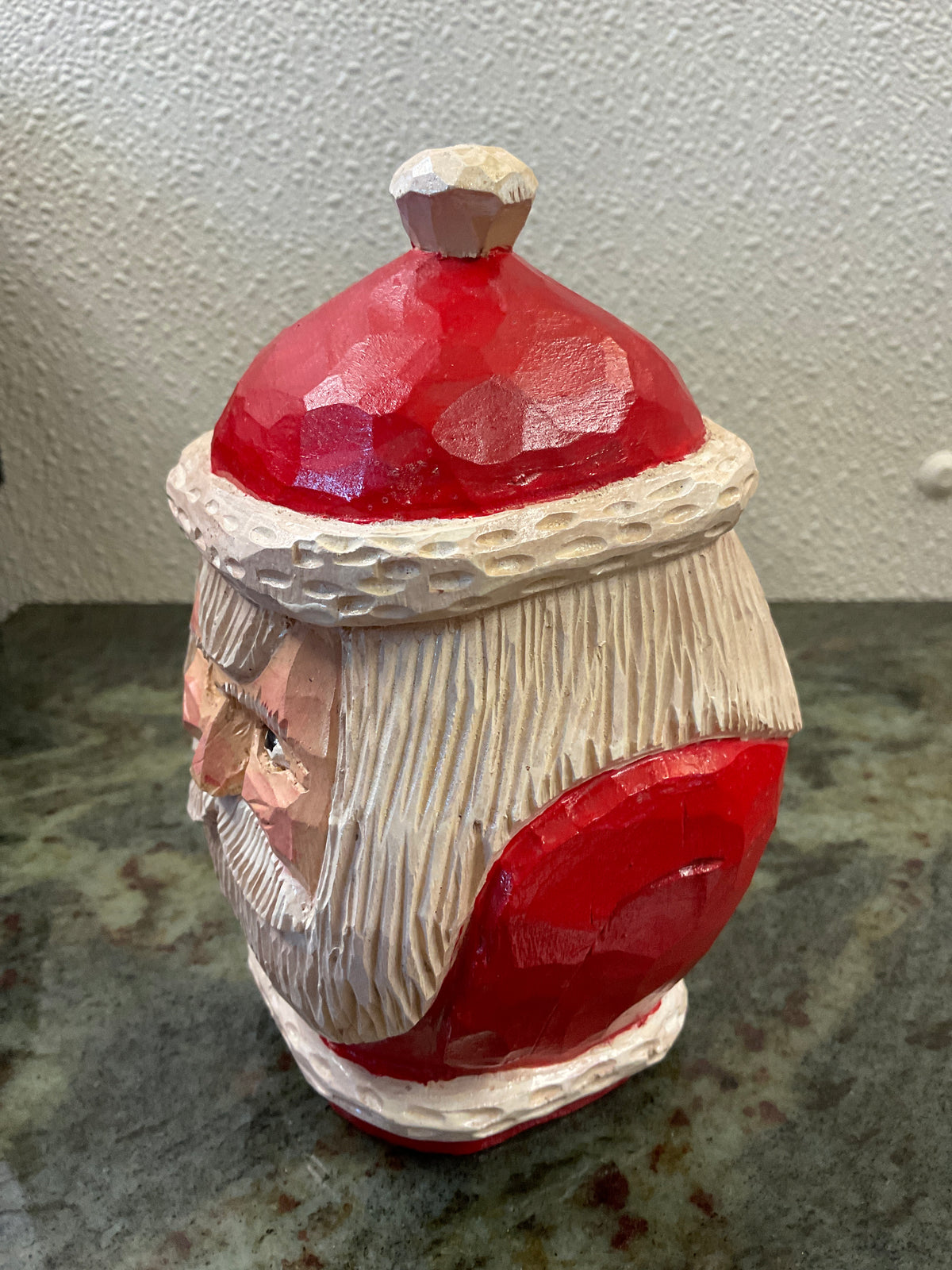 1992 Hand Carved Wood Santa Bust