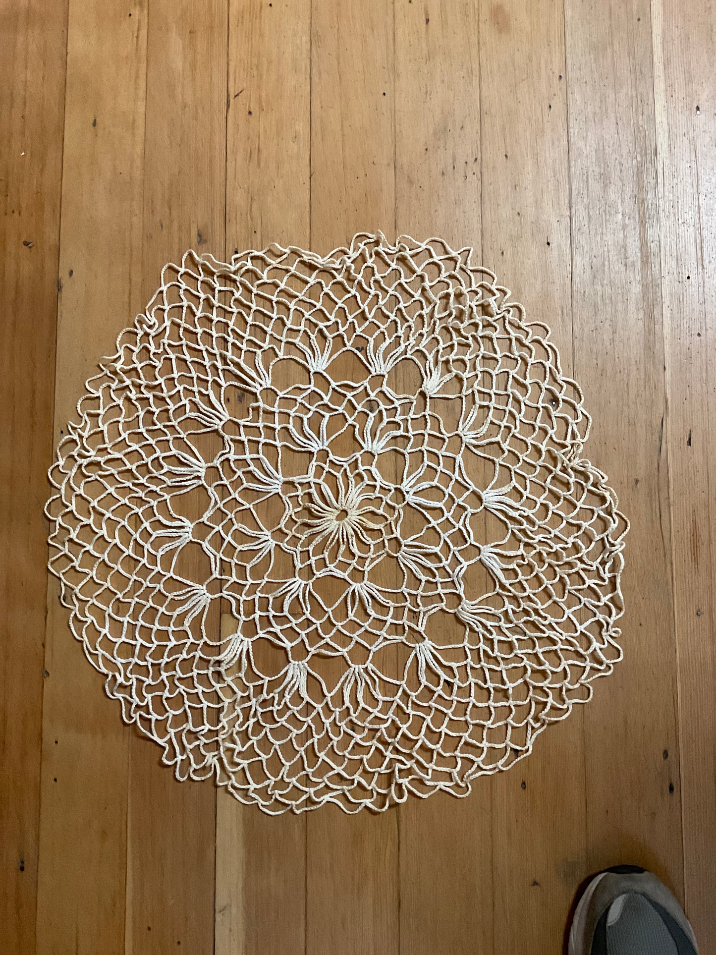 22” Handmade Floral Lattice Design Doily