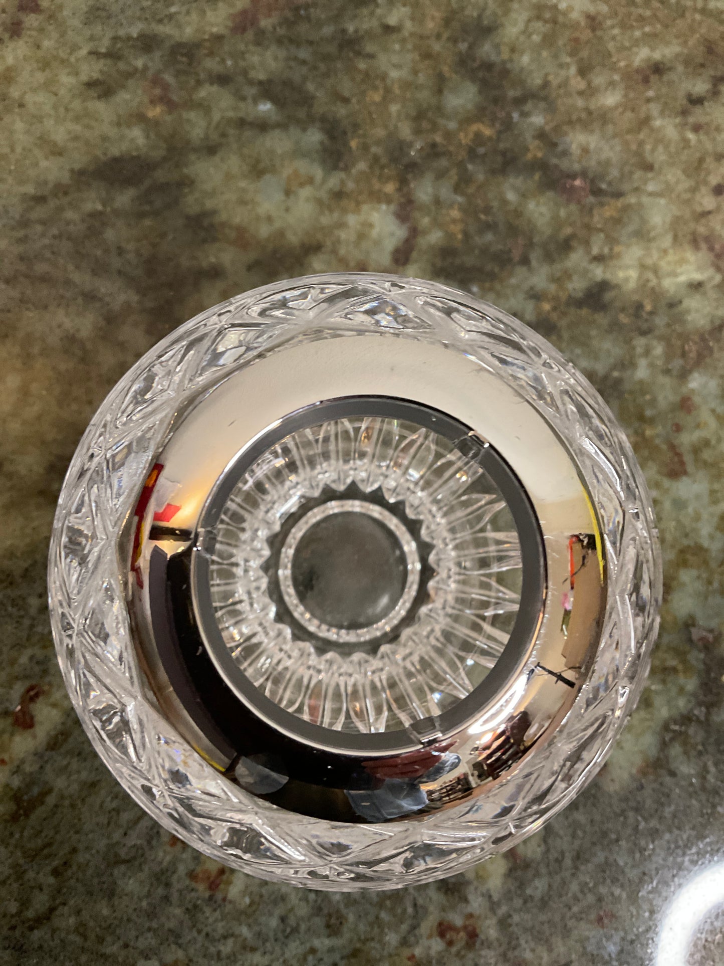 Princess House Crystal Votive with Silver Rim