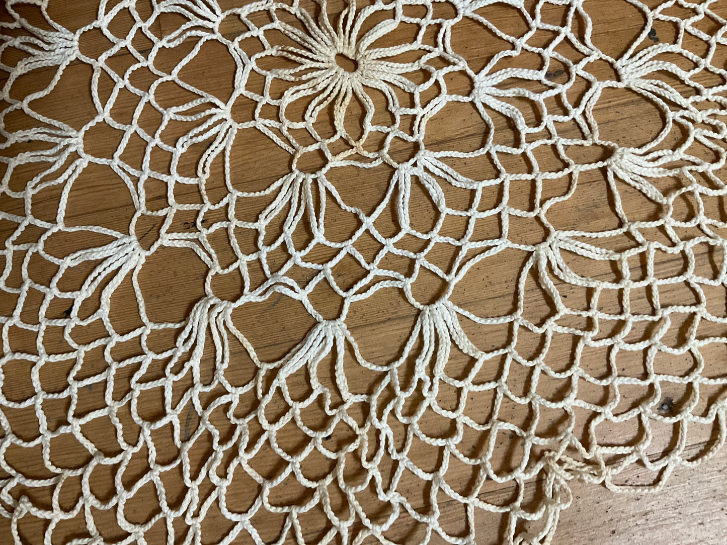 22” Handmade Floral Lattice Design Doily