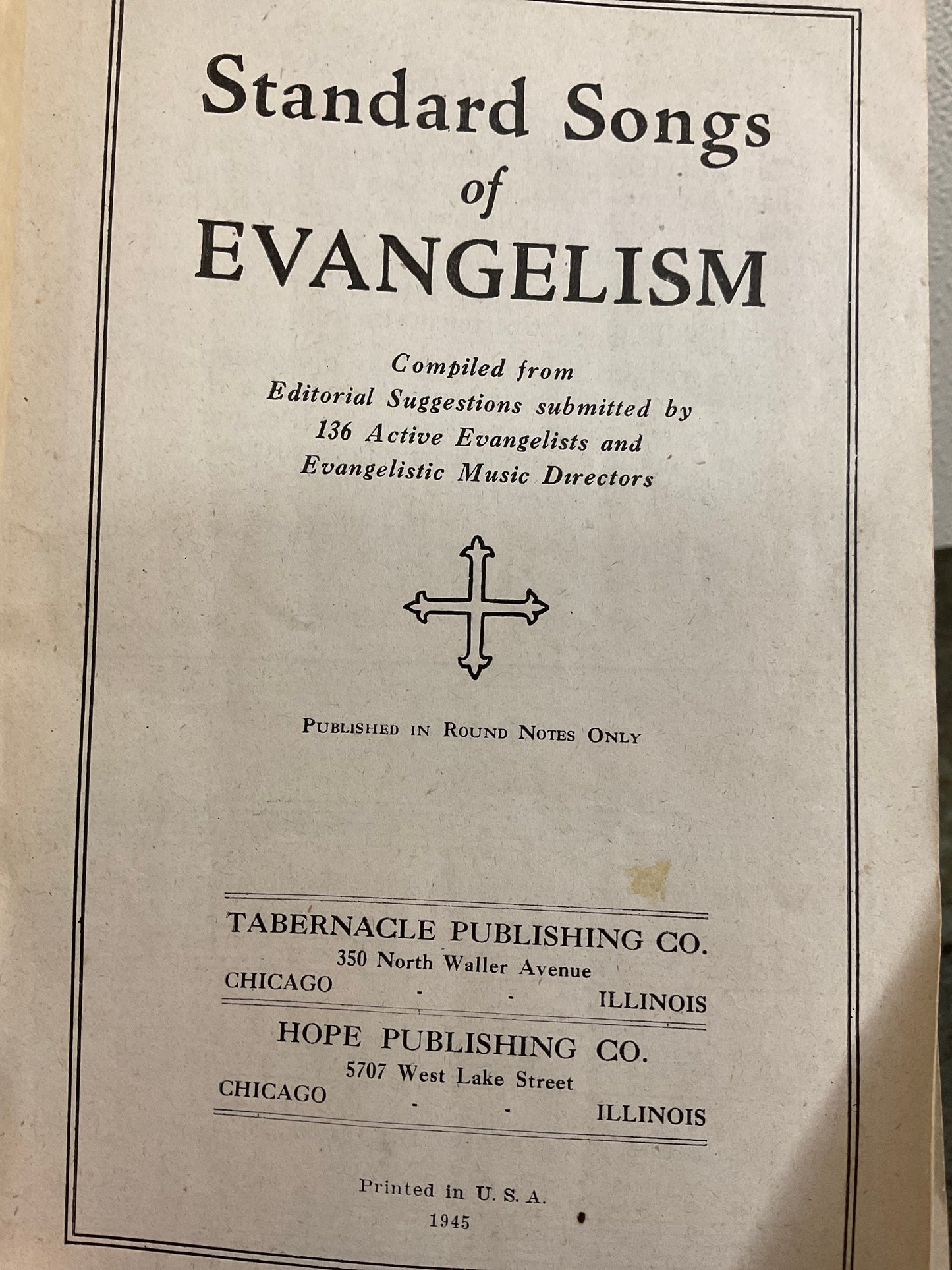 Book ‘Standard Songs of Evangelism’ 1945