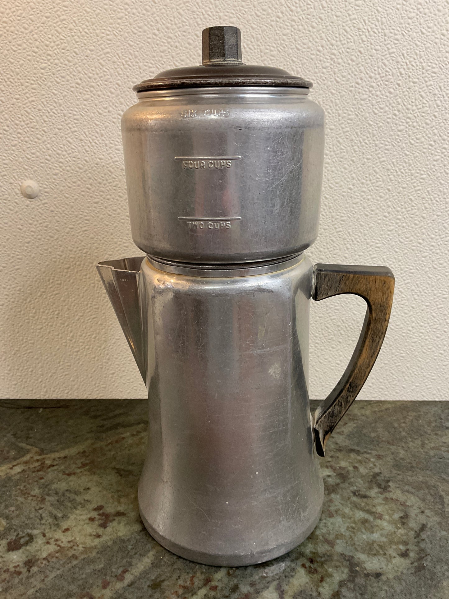 Vtg Aluminum Drip Stovetop Coffee Pot