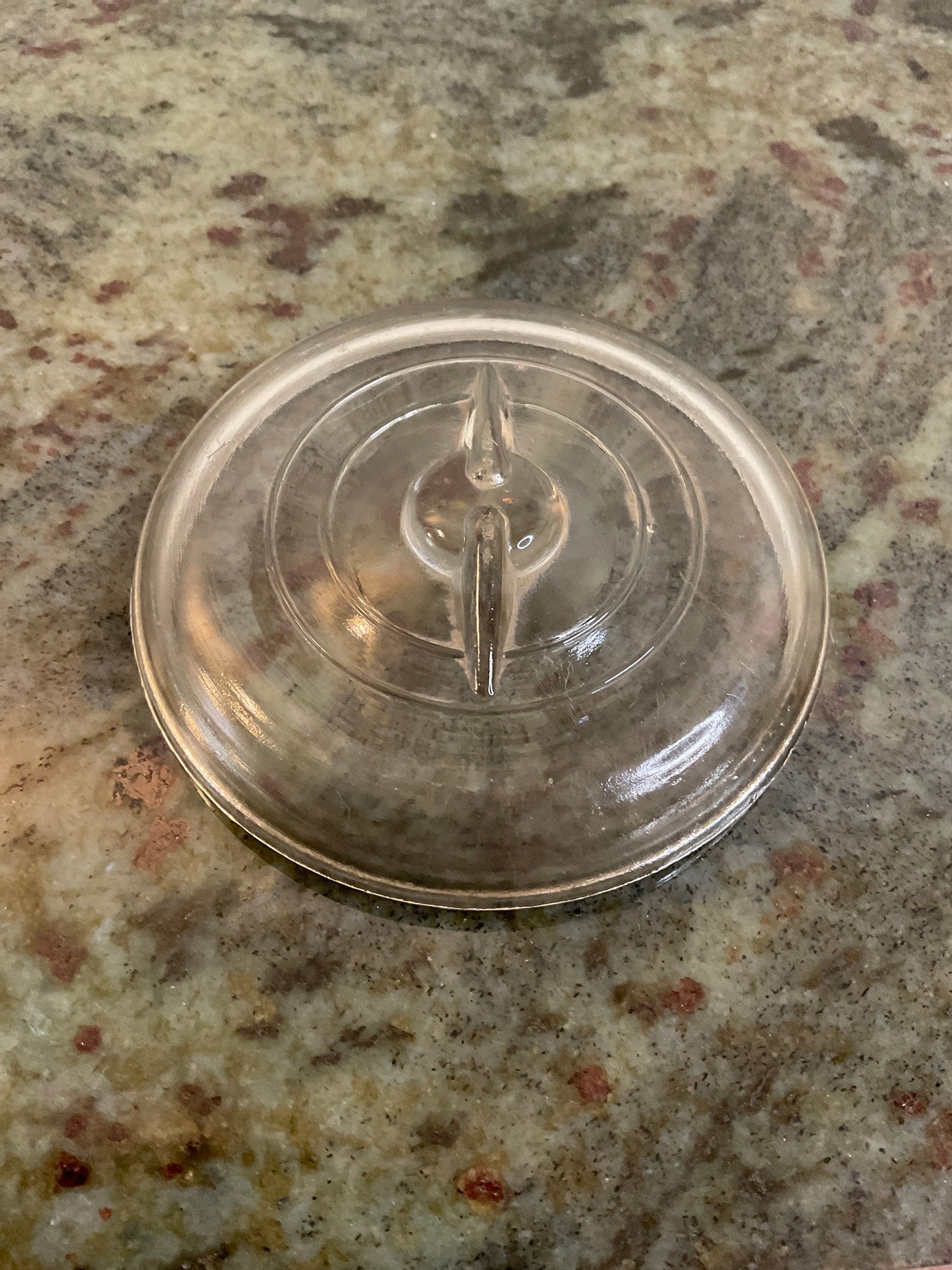 Vtg 3.25” Clear Glass Mason Jar Lid