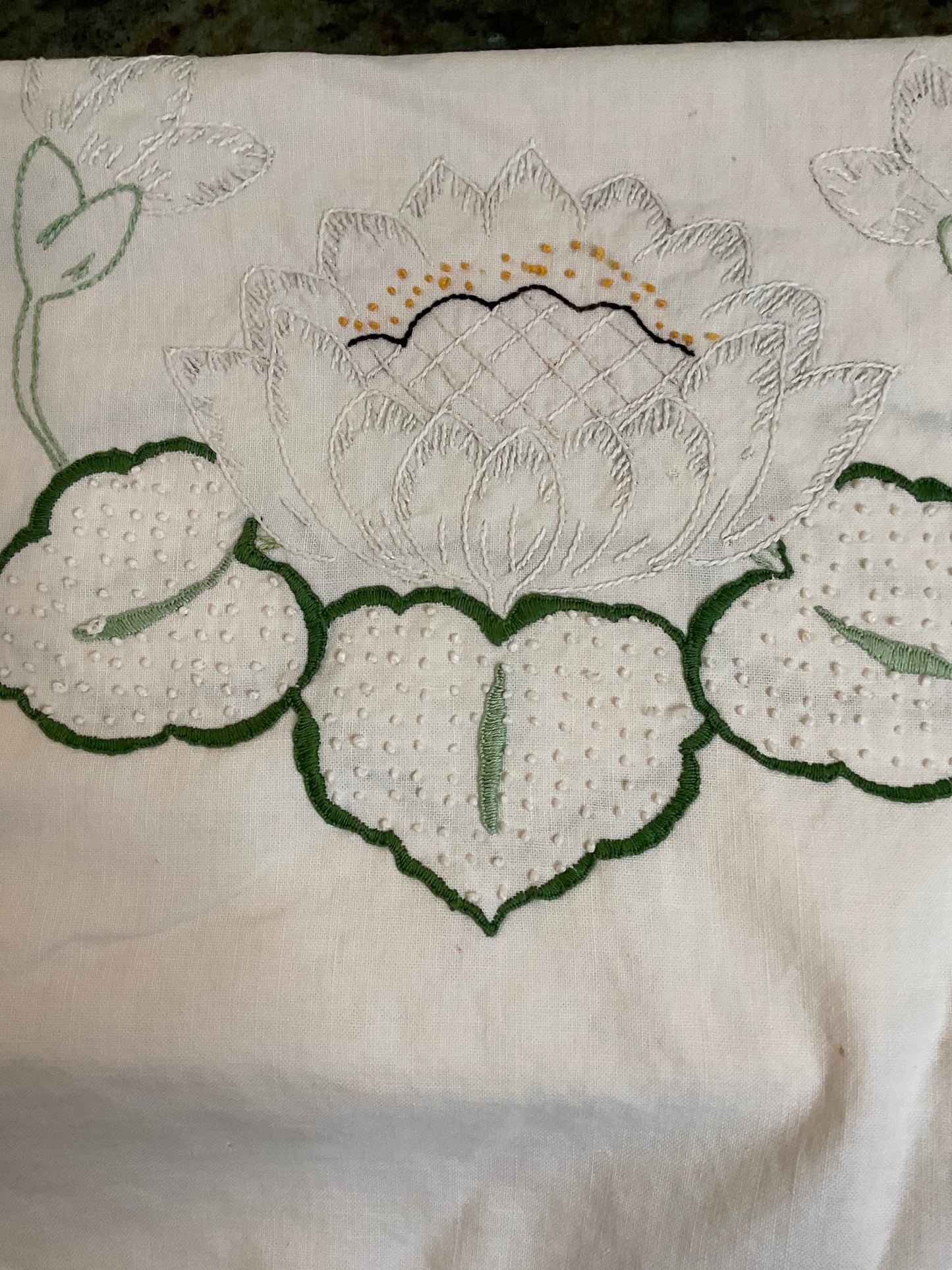 Vintage hand  embroidered Runner
