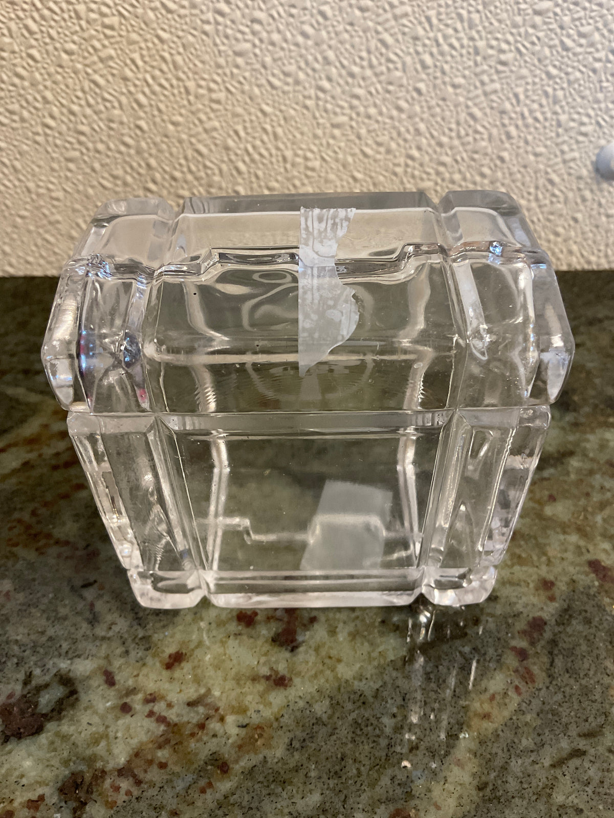 Vintage Clear Quaker Trinket Lidded Box