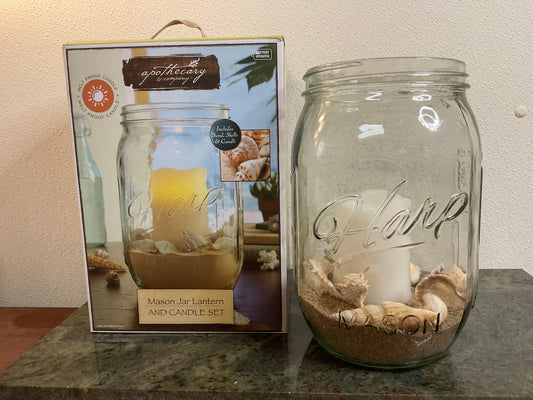 Mason Jar Lantern and Candle Set