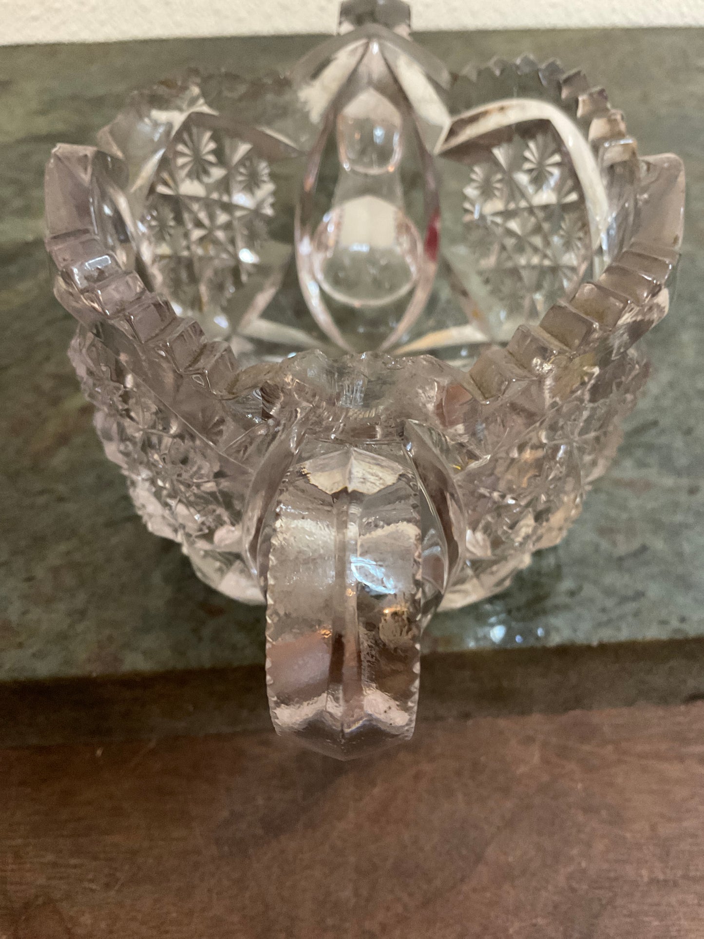 Vintage Cut Glass Open Sugar Bowl