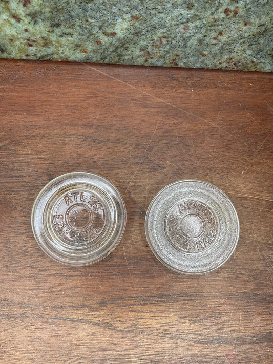 Vintage Atlas Jar Lids Set Of 2