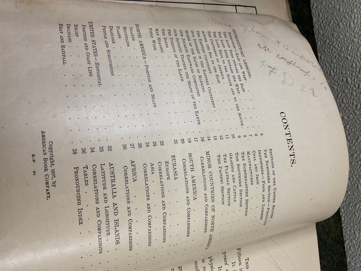 Antique 1897 Natural Elementary Geography