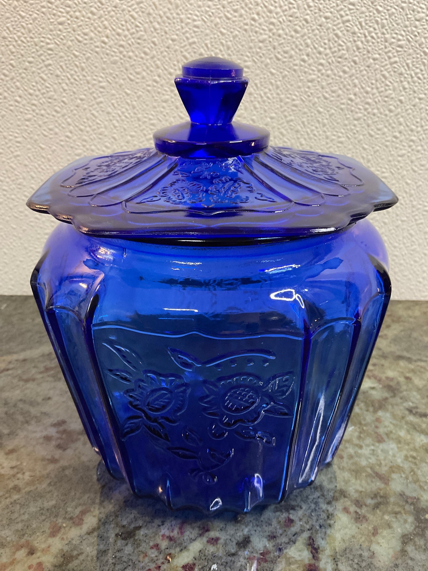 Cobalt Blue Cracker Jar