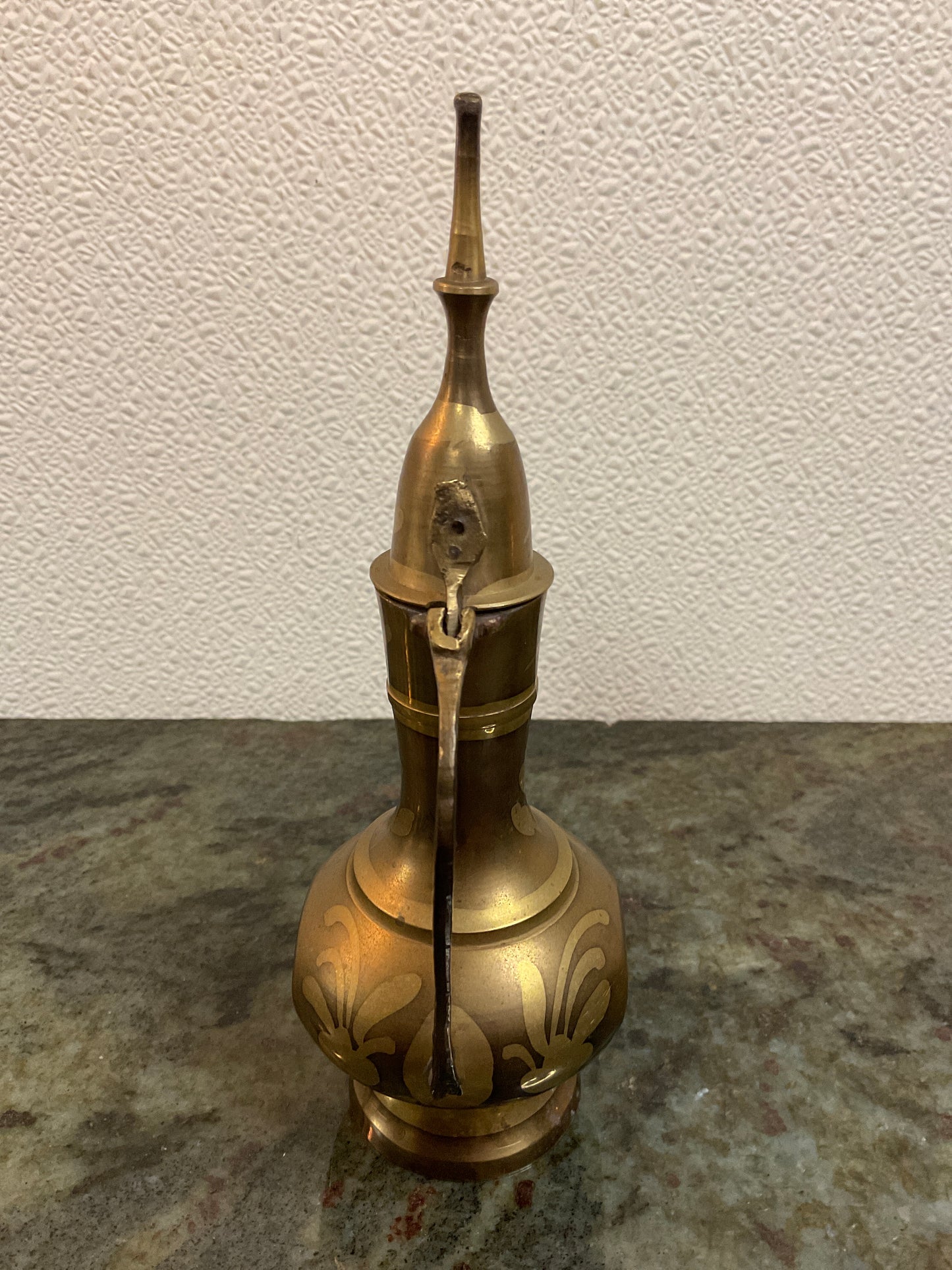 Vtg Mini Turkish Brass Teapot & 6 Cups/Goblets