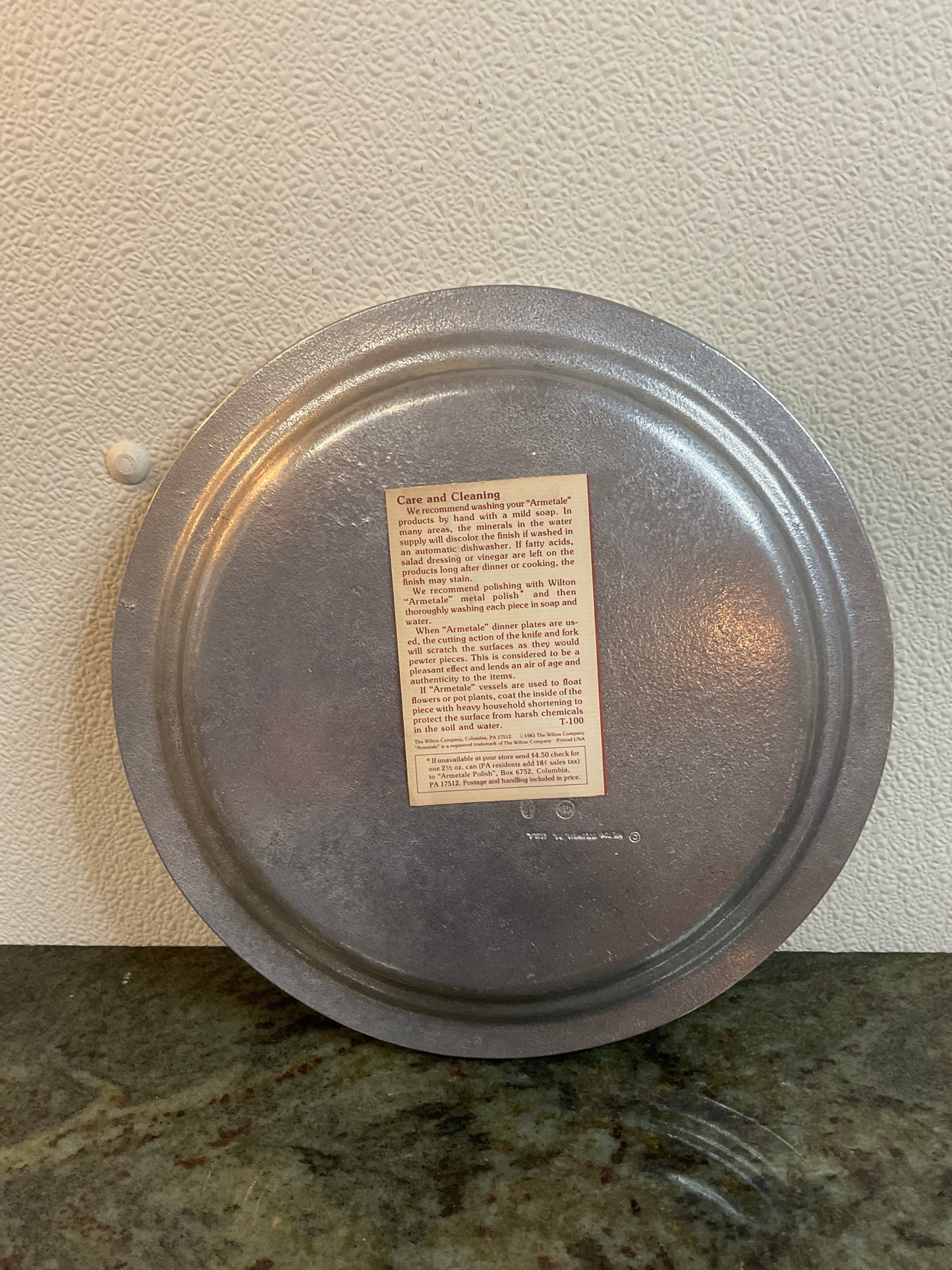 Old Order Amish Buchanan County, Ia Pewter Plate